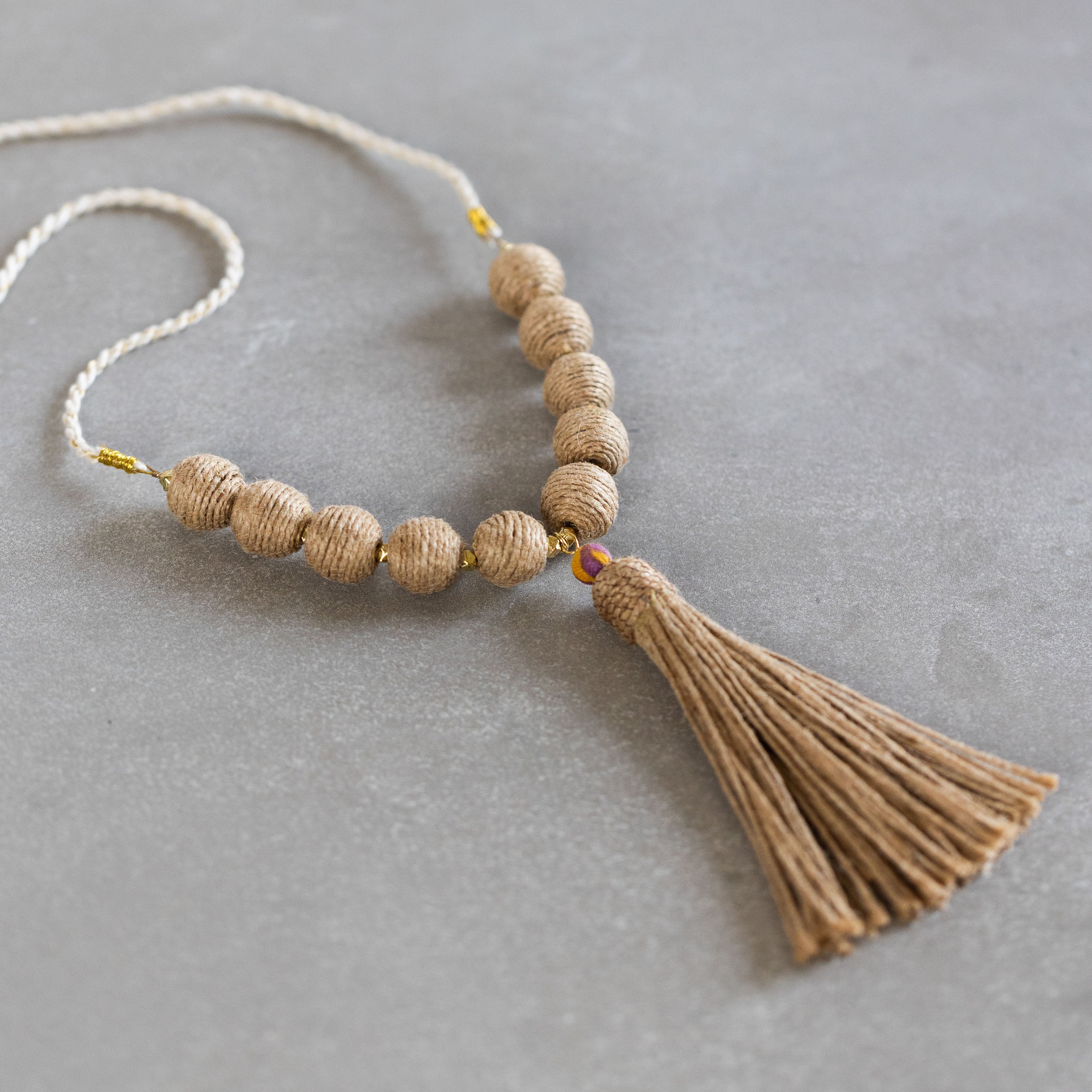 Aaloka Beaded Tassel Necklace - Image 3
