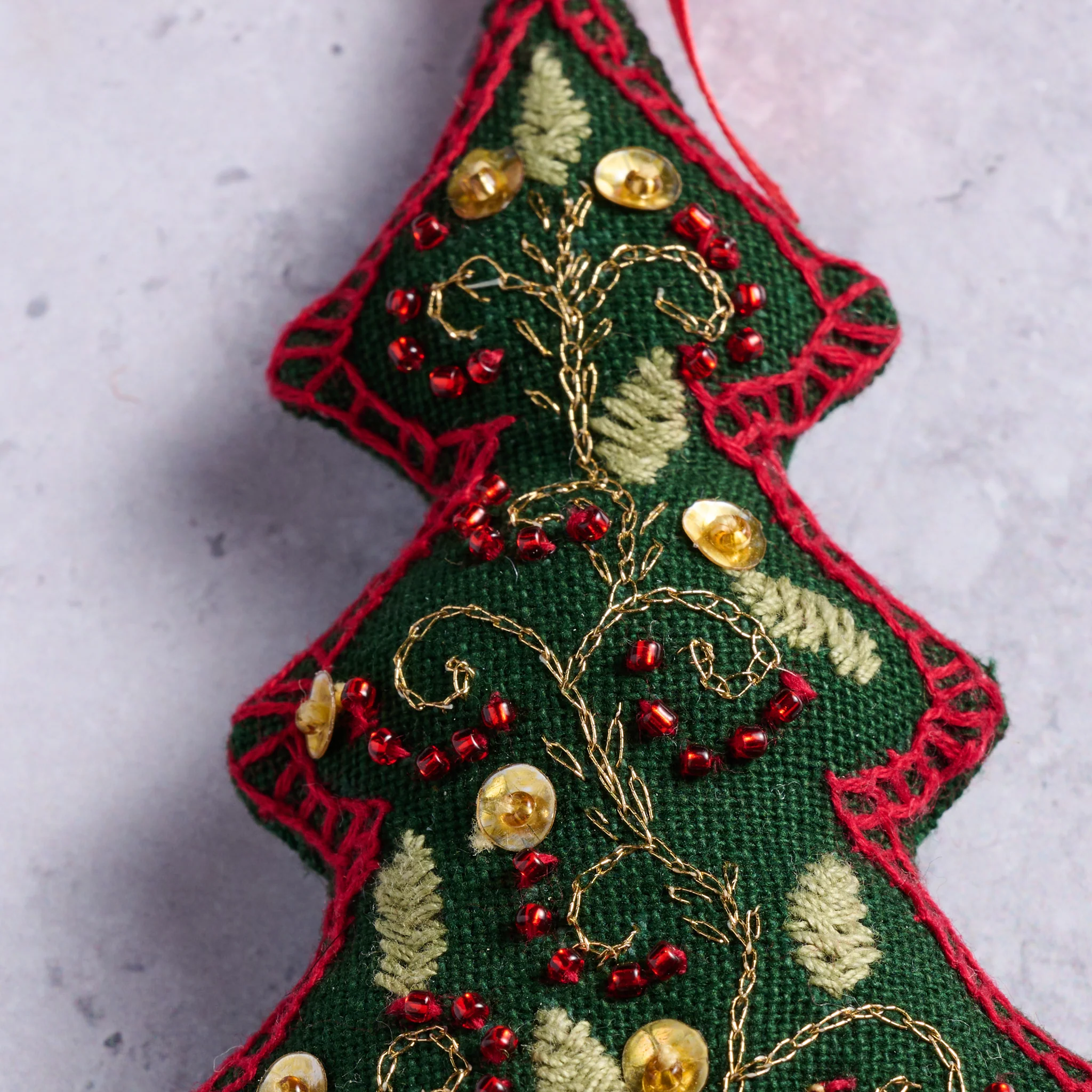 Adorned Christmas Tree Embroidered Ornament - Image 3