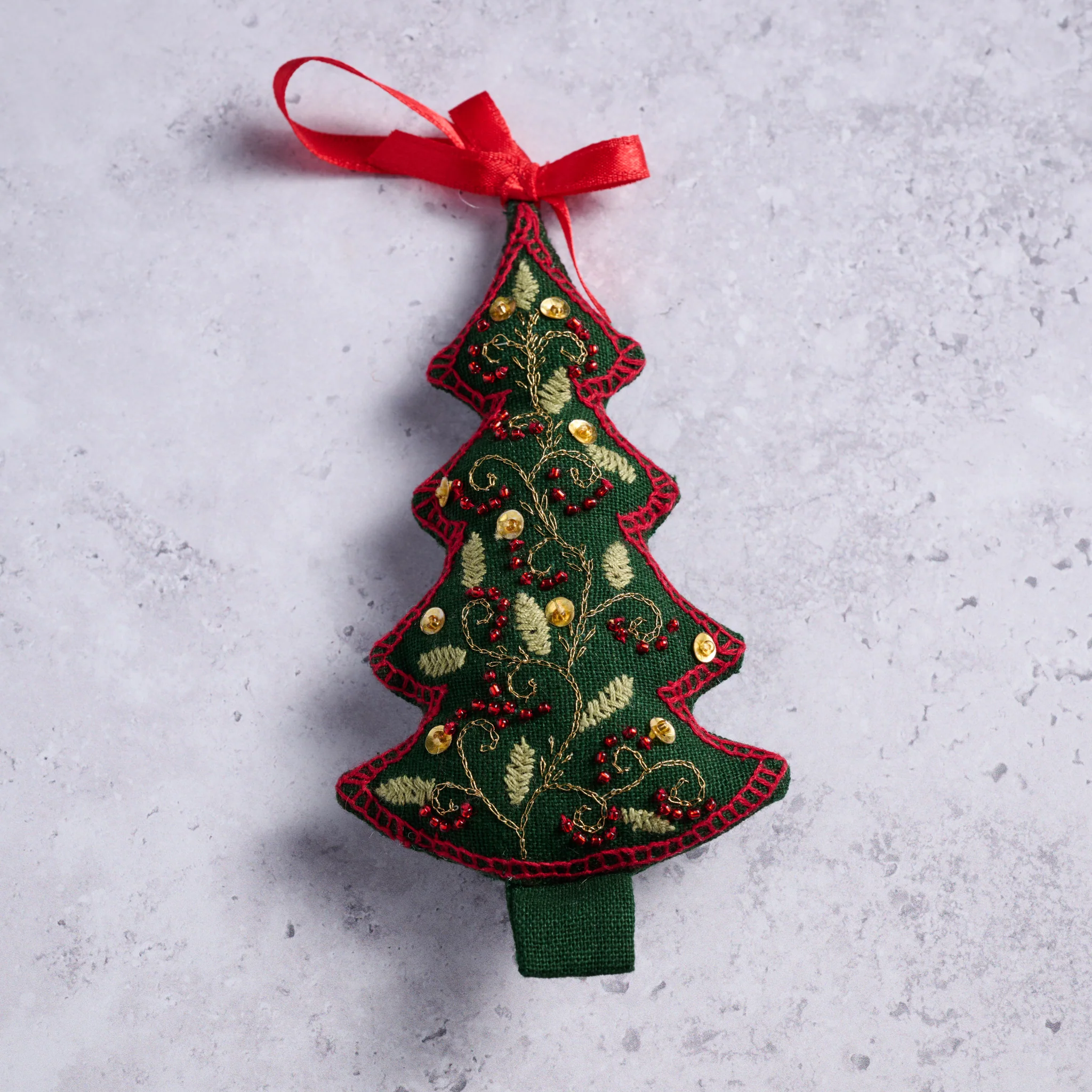 Adorned Christmas Tree Embroidered Ornament - Image 4