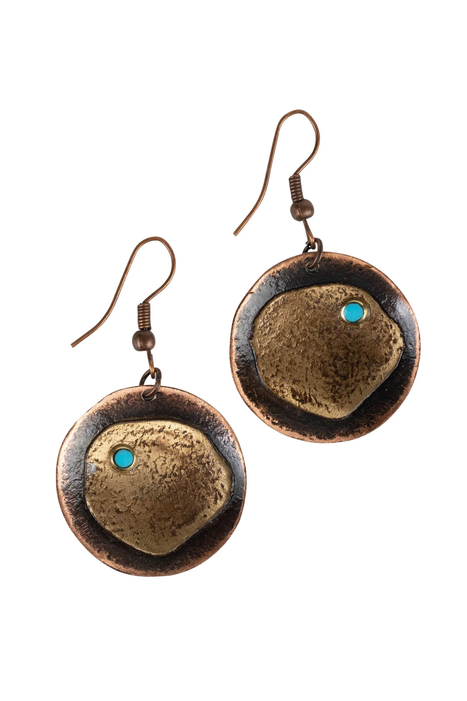 Adrift - Hammered Copper Earrings - Image 2