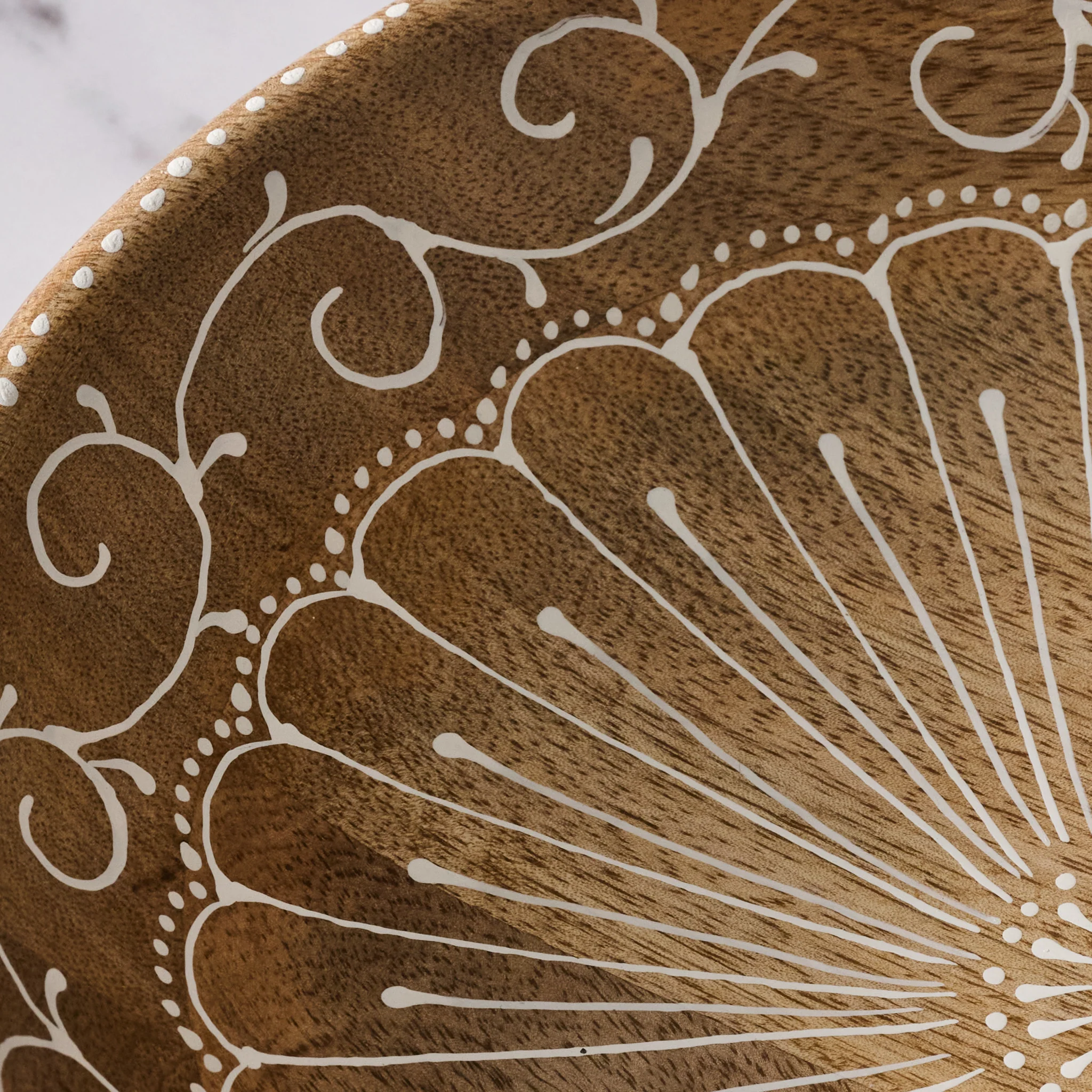 Aiza Handpainted Mango Wood Bowl - Image 4