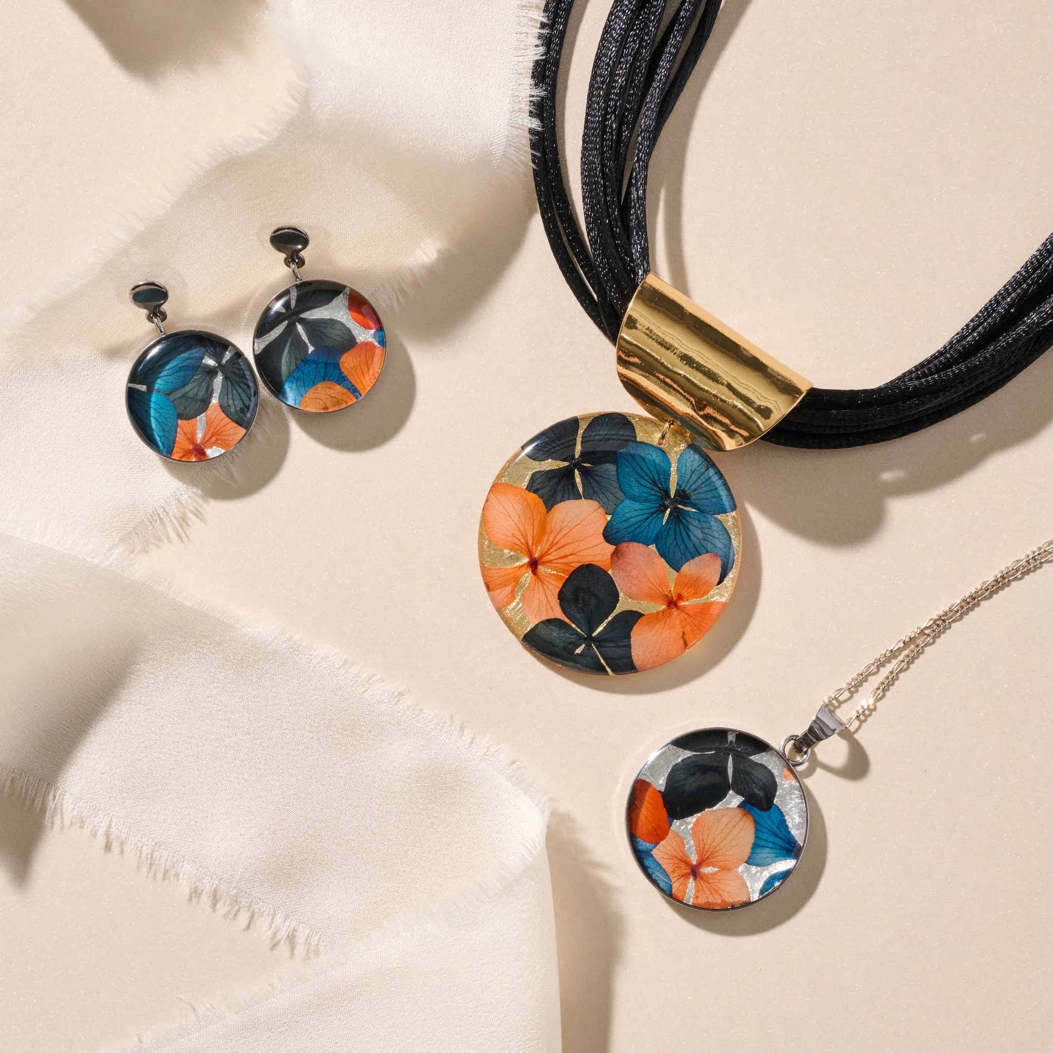 Antonella Flower Petal Drop Earrings - Image 3