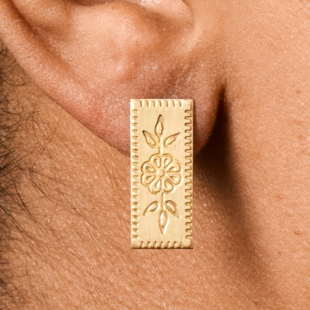 Arati Flower Bar Post Earrings - Image 3