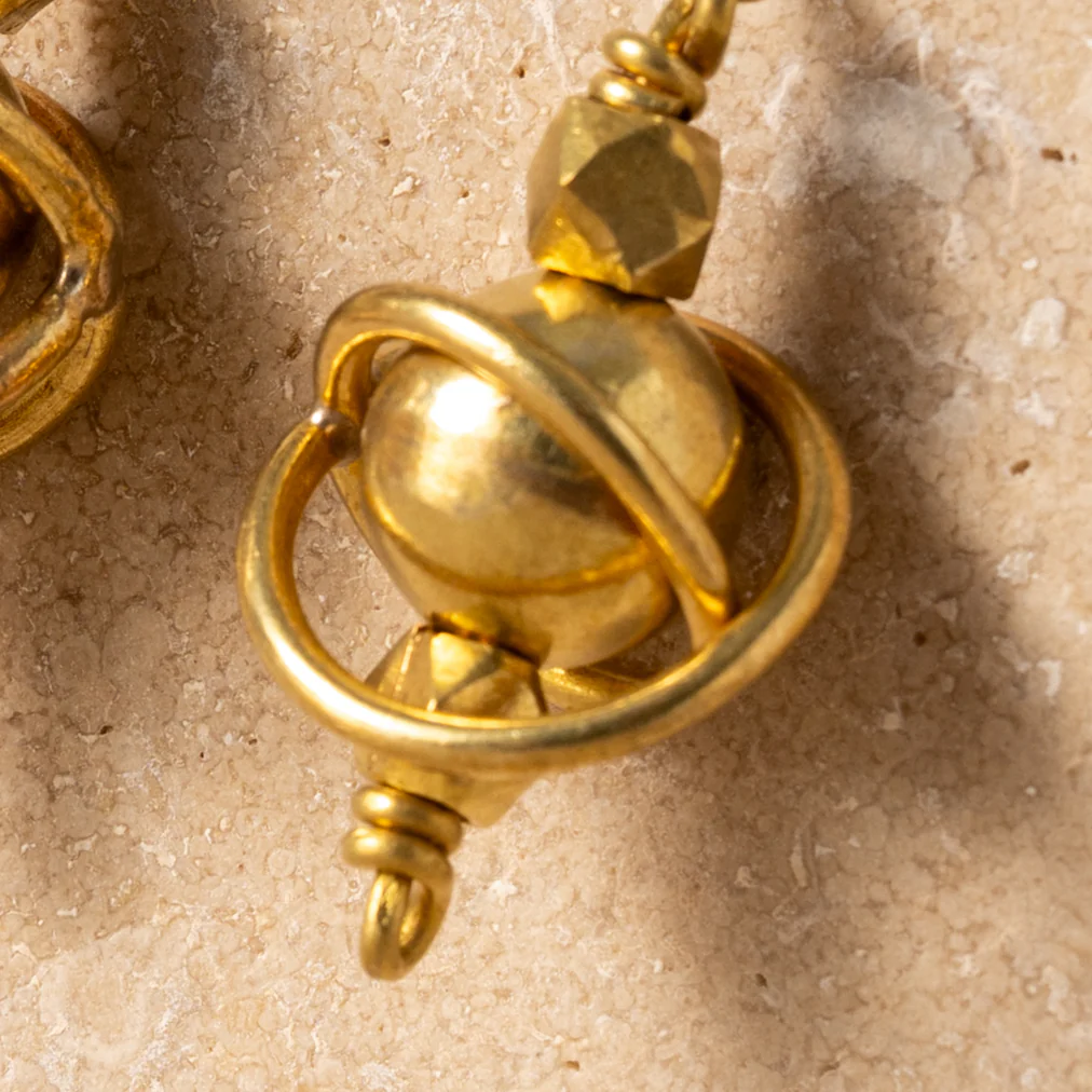 Atma Brass Globe Earrings - Image 2