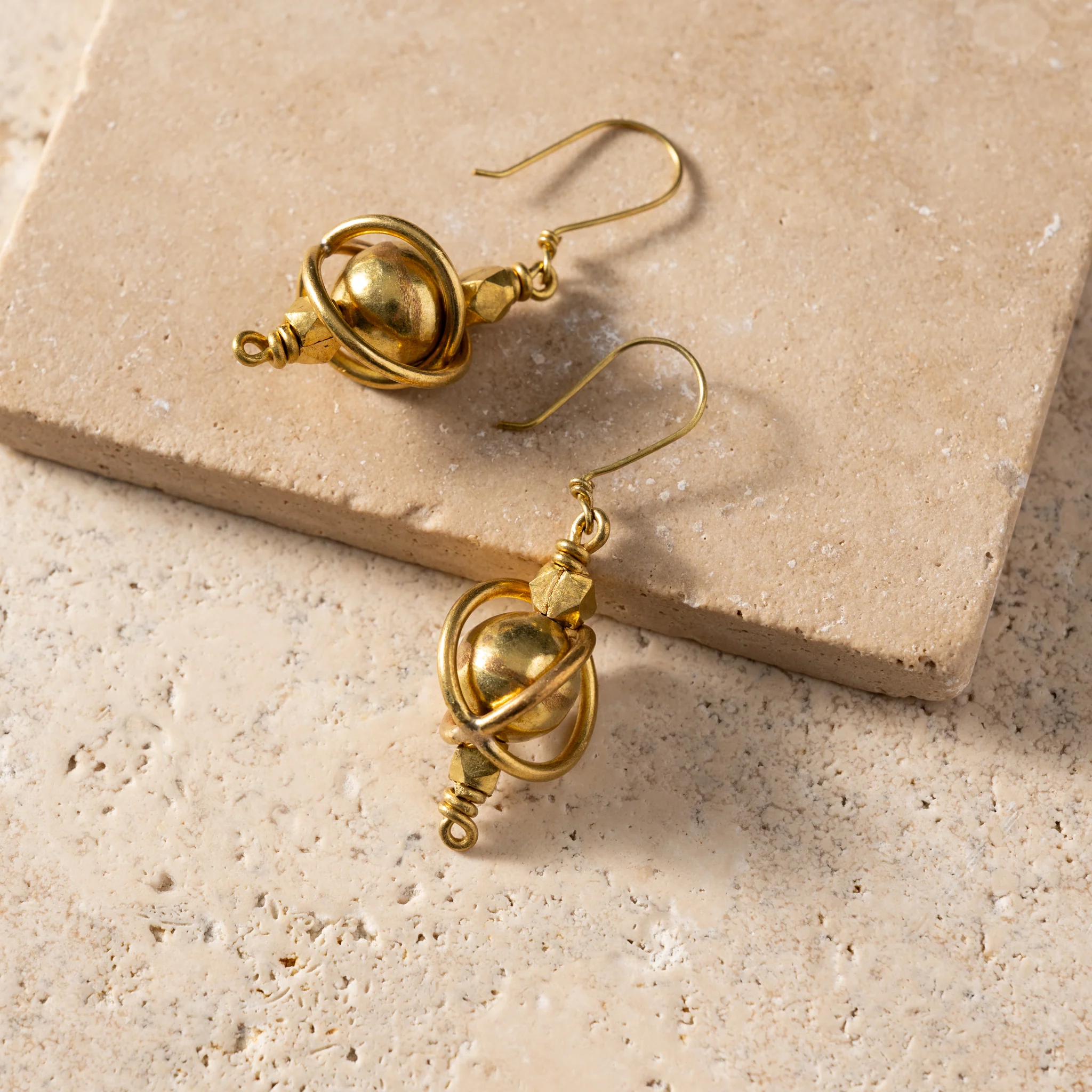 Atma Brass Globe Earrings - Image 3
