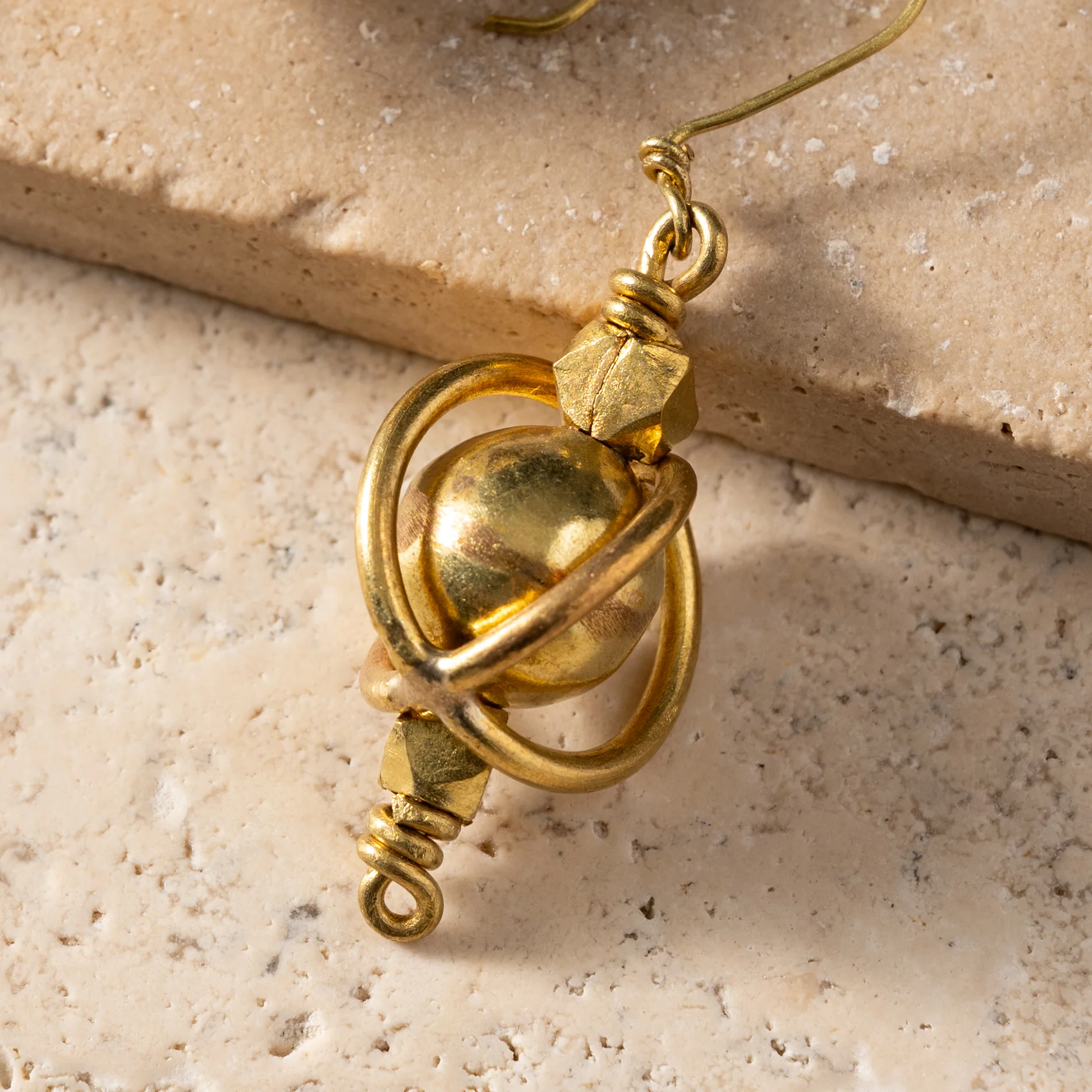 Atma Brass Globe Earrings - Image 4