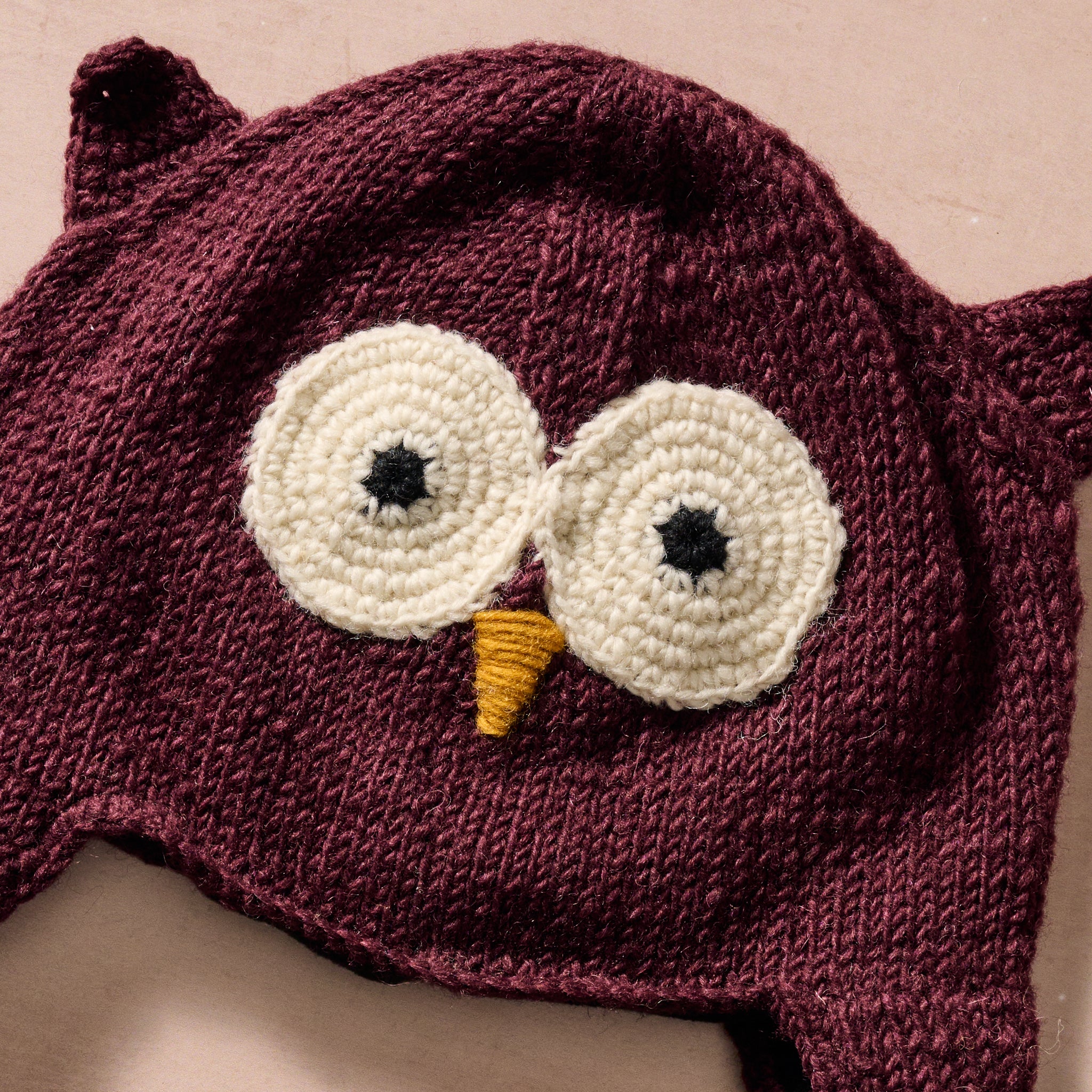 Bina Eggplant Owl Beanie - Adult - Image 3