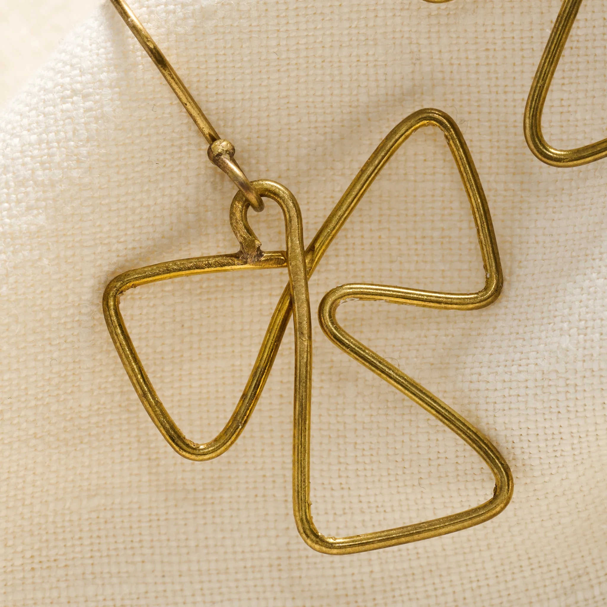 Brass Abstract Drop Earrings - Image 2