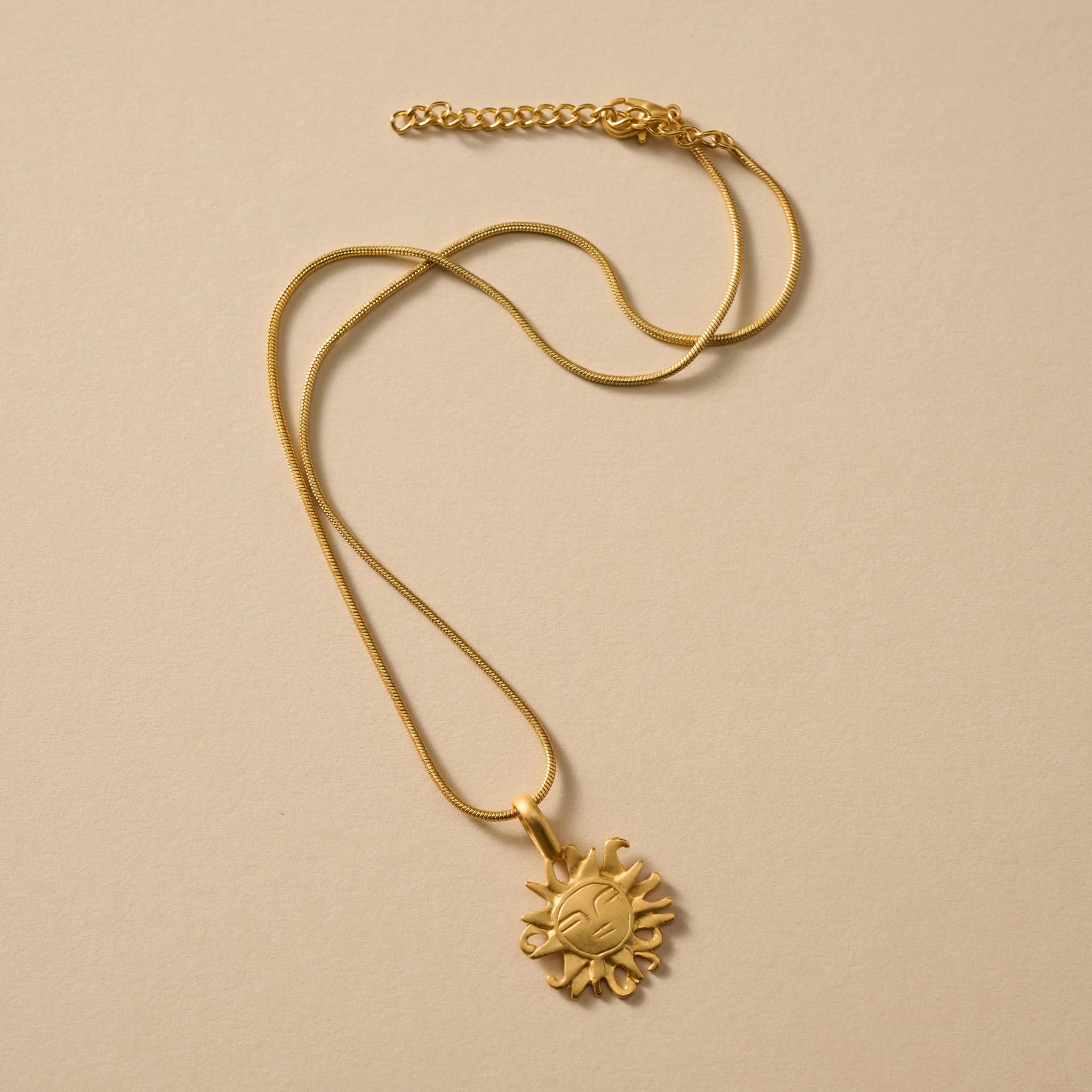 Calida Gold Plate Sun Pendant Necklace - Image 3