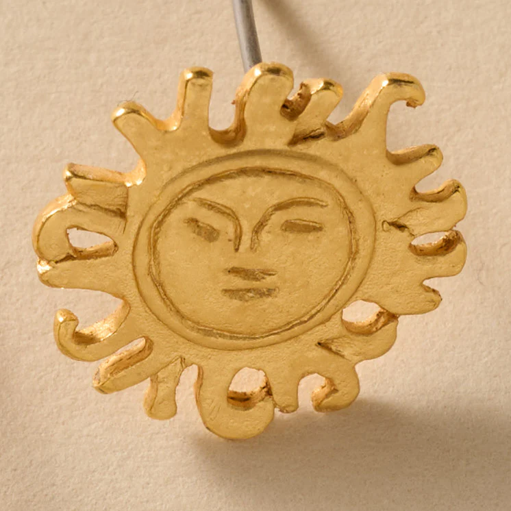 Calida Gold Plate Sun Post Earrings - Image 3