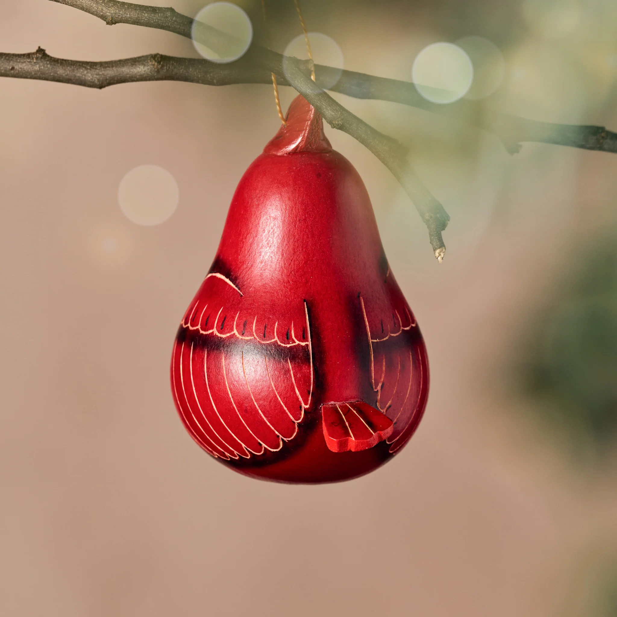 Cardinal Gourd Ornament - Image 3