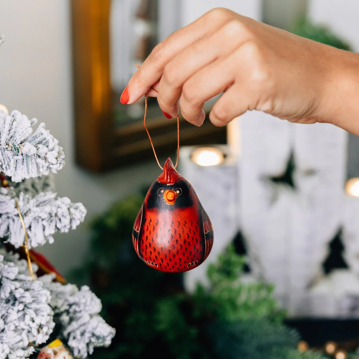 Cardinal Gourd Ornament - Image 4
