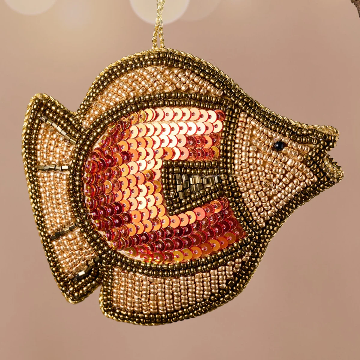 Chamak Beaded Fish Ornament - Image 4