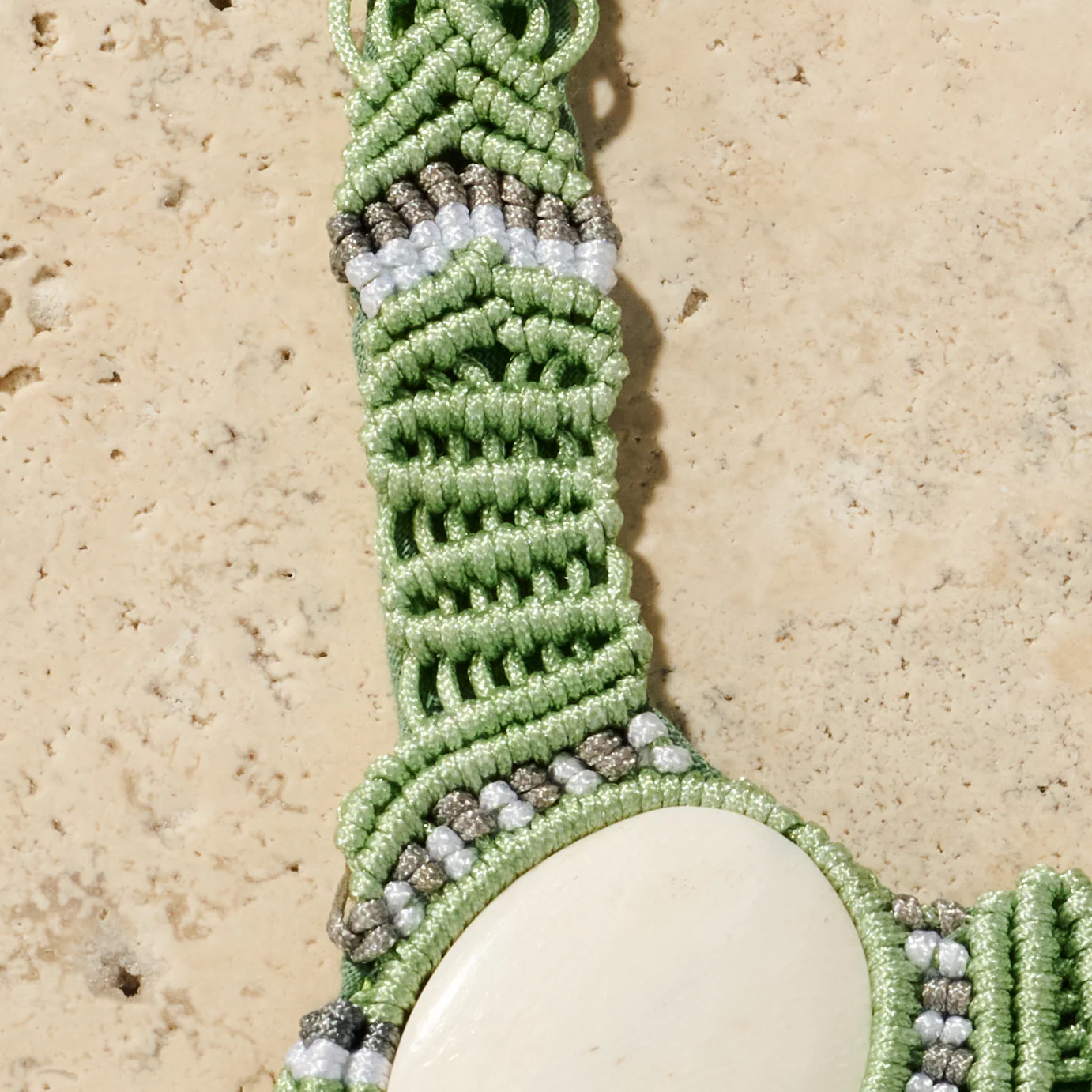 Chhaya Macrame and Bone Necklace - Image 4