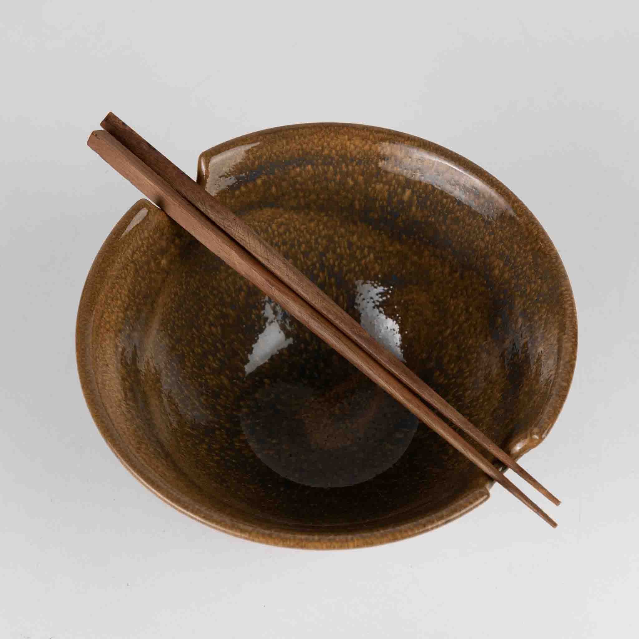 Chopsticks & Terracotta Bowl Set - Image 3