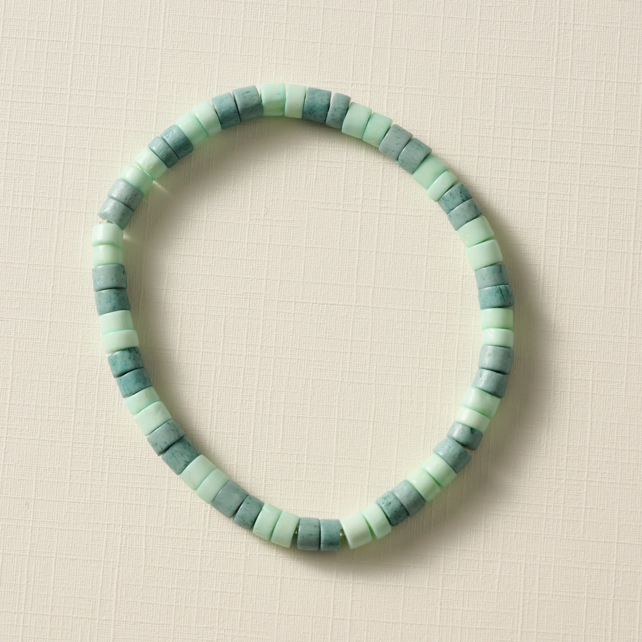 Dara Bone Bead Bracelet - Light+Dark Green