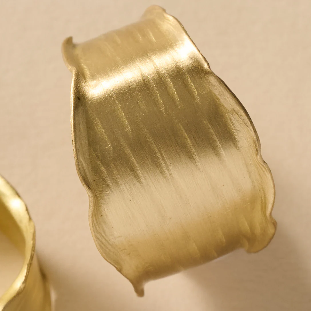 Diva Hammered Brass Hoop Earrings - Image 3
