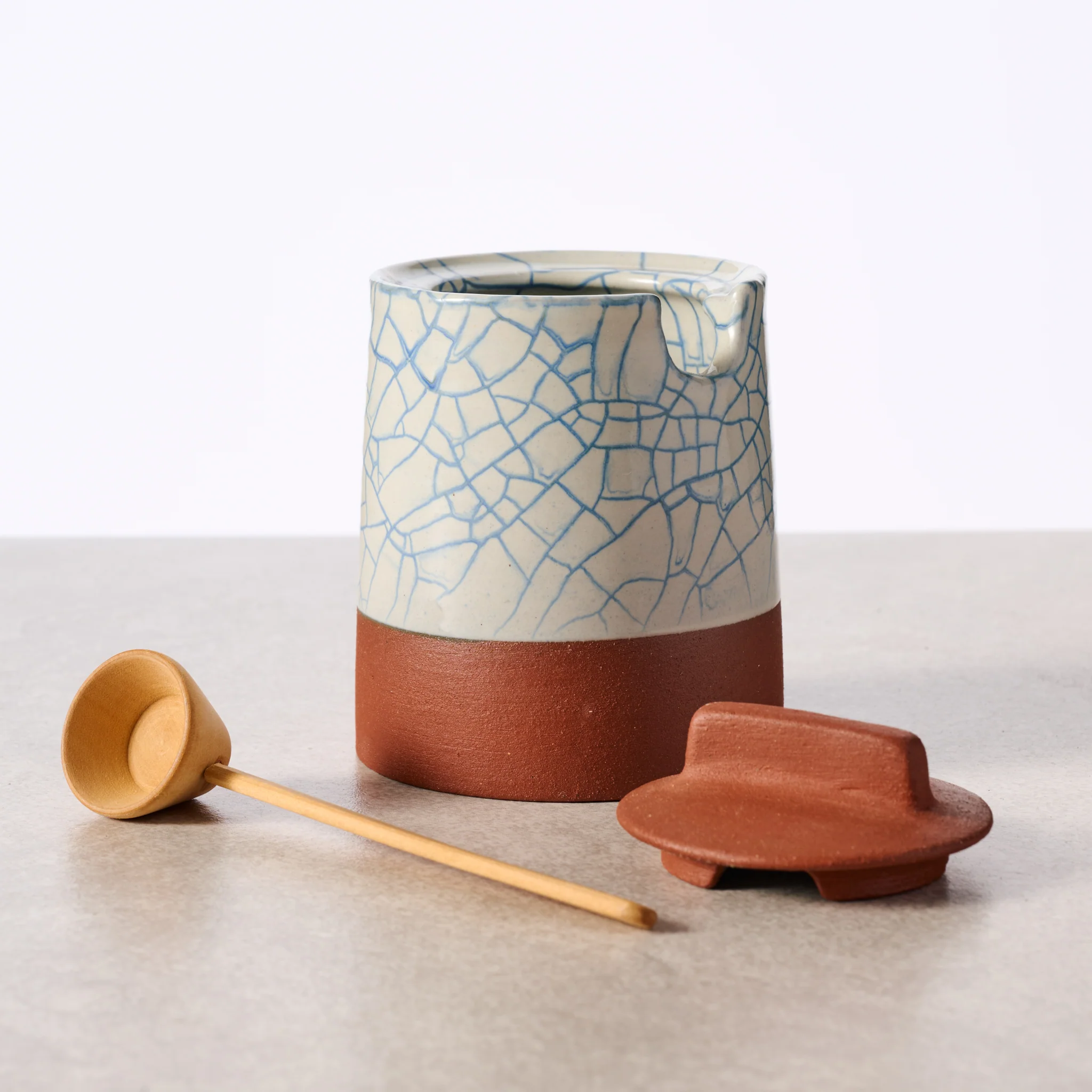Ciya Blue Crackle Honey Pot - Image 3