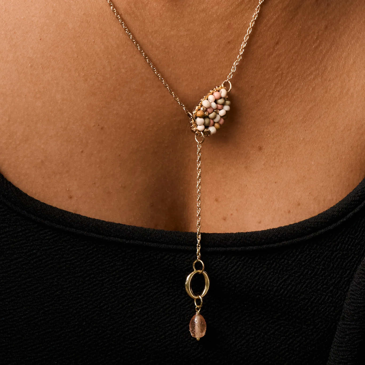 Duniya Embroidered Bead Necklace - Image 3