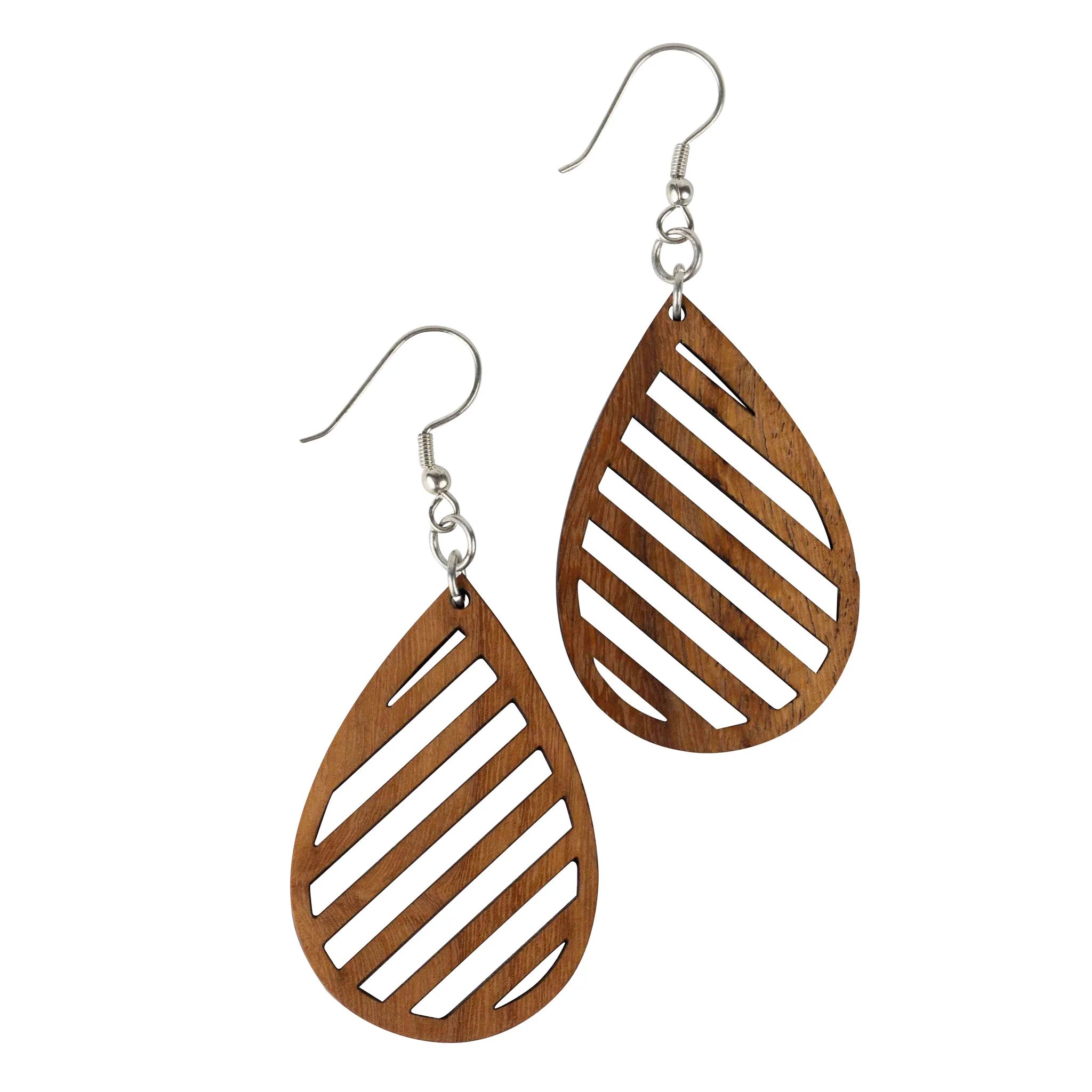 Lakadee Wooden Teardrop Earrings - Image 3