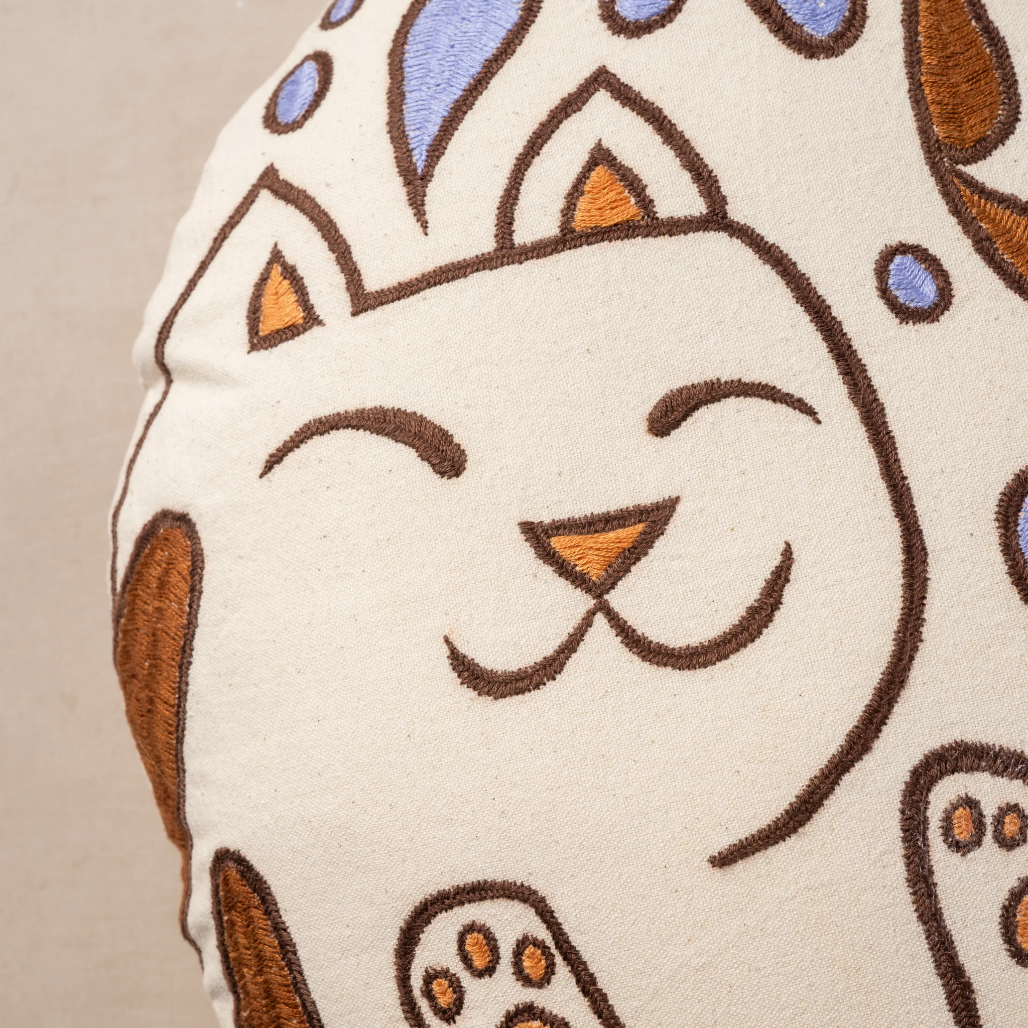 Embroidered Cat Pillow Cover - Image 3