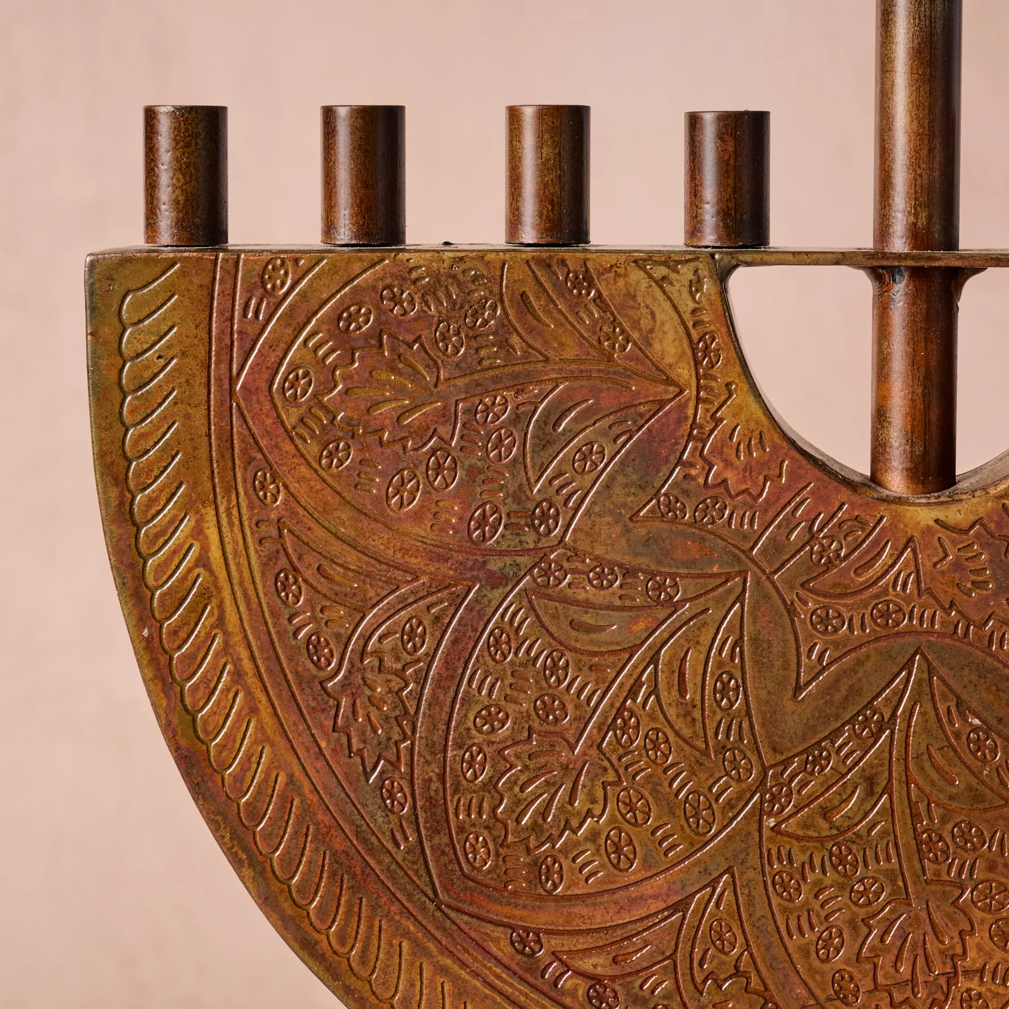 Engraved Iron Menorah - Image 4