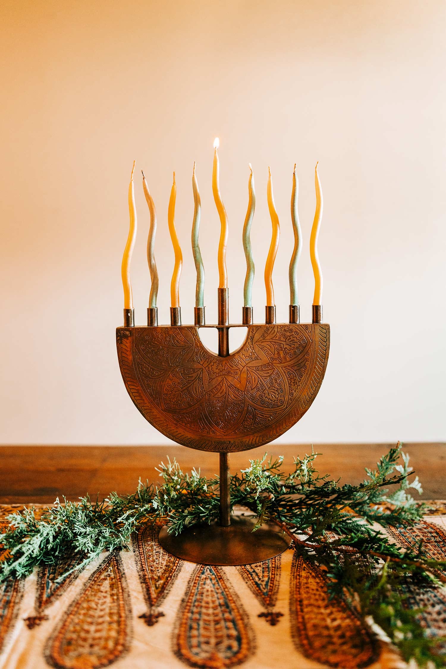 Engraved Iron Menorah - Image 7