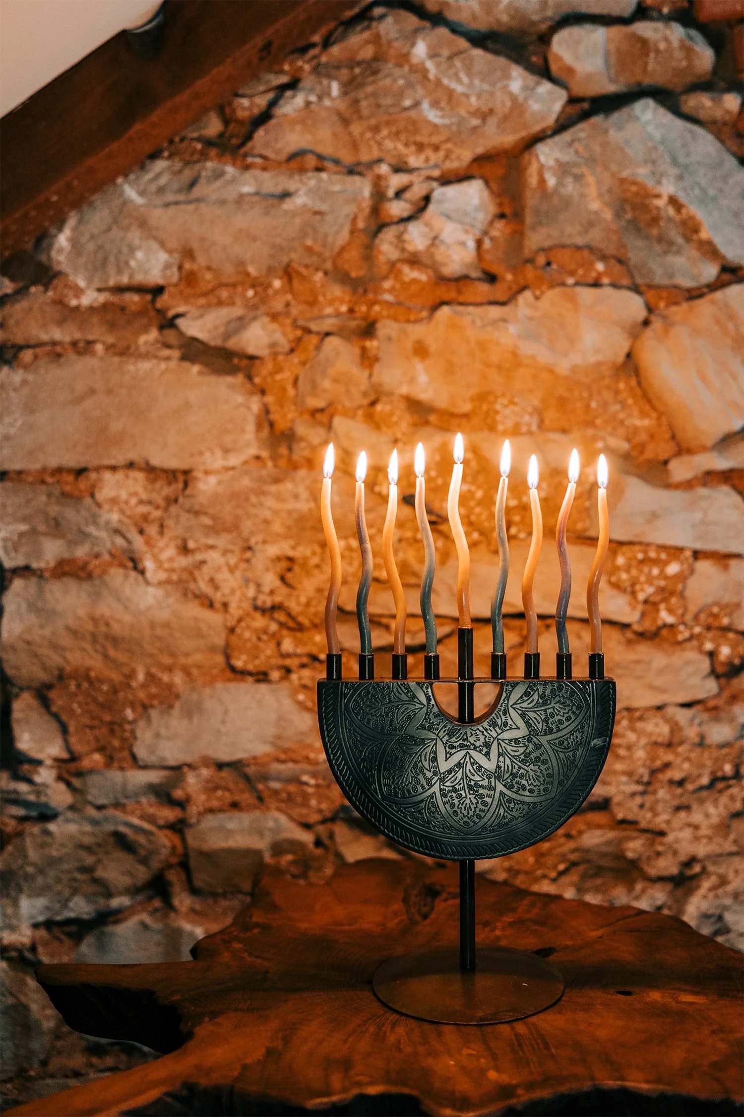 Engraved Iron Menorah - Image 9