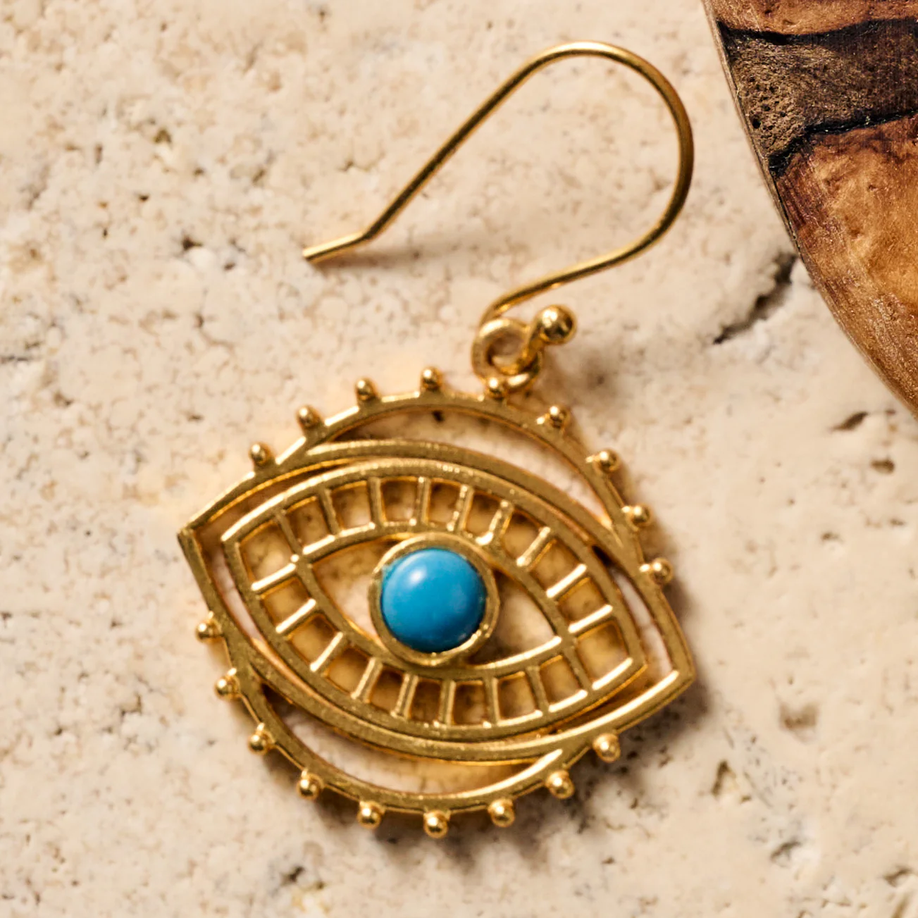 Firoza Evil Eye Dangle Earrings - Image 2