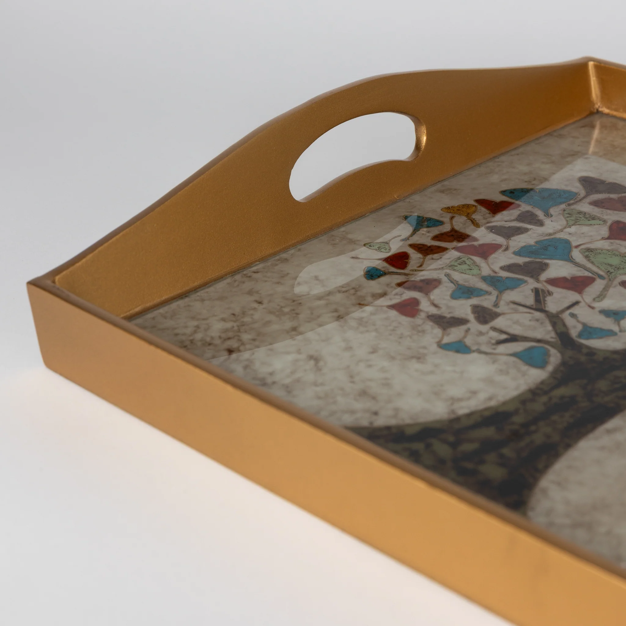 Ginkgo Tree Reverse Painted Tray - Image 3