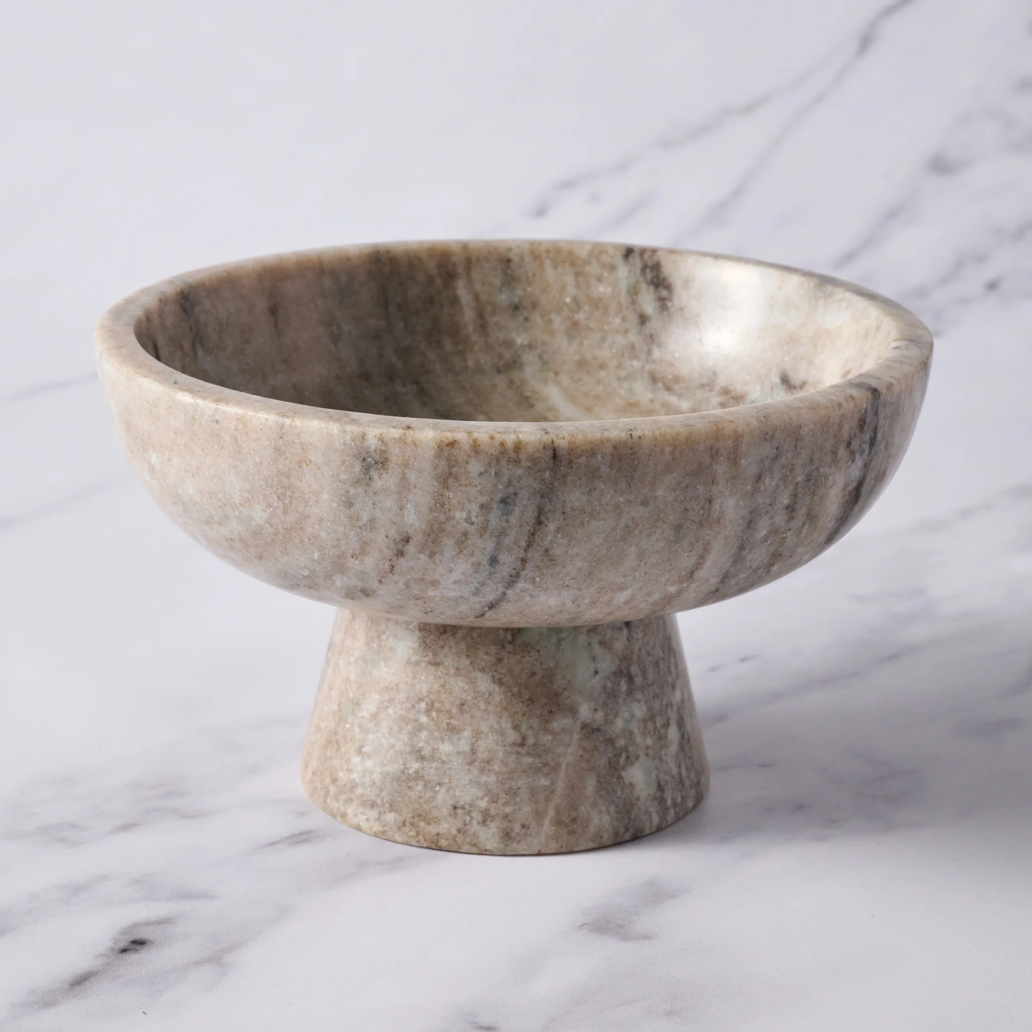 Haran Morchana Marble Pedestal Bowl - Image 2