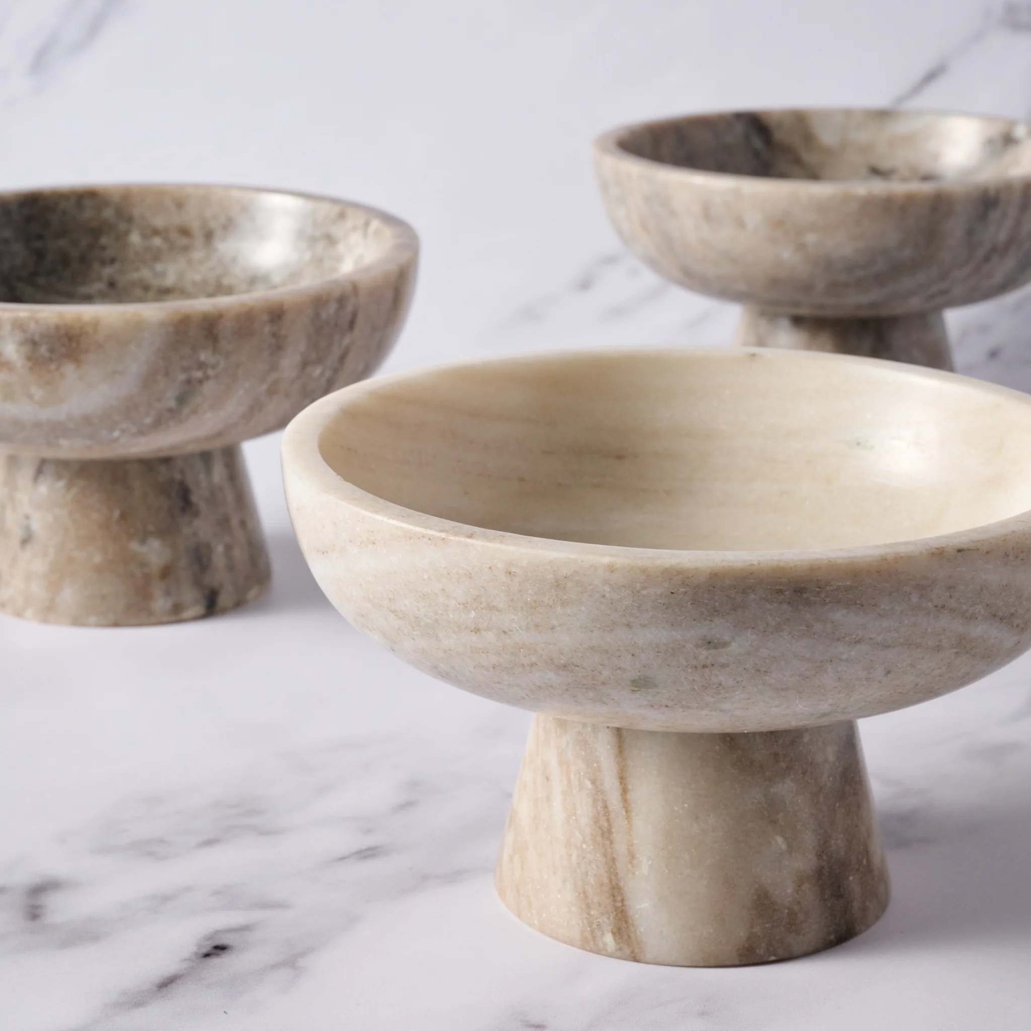 Haran Morchana Marble Pedestal Bowl - Image 3