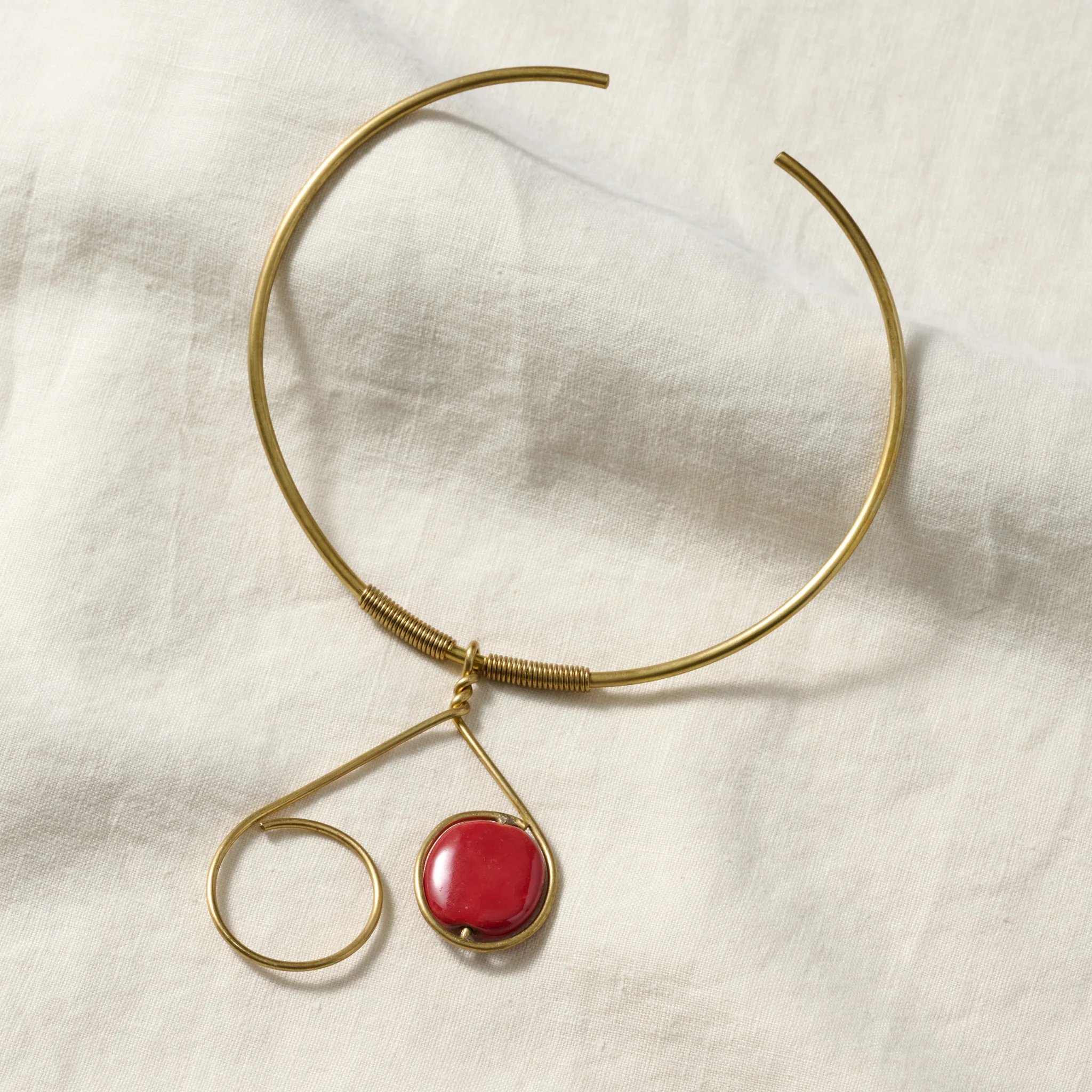 Hiari Asymmetrical Brass Choker - Image 2