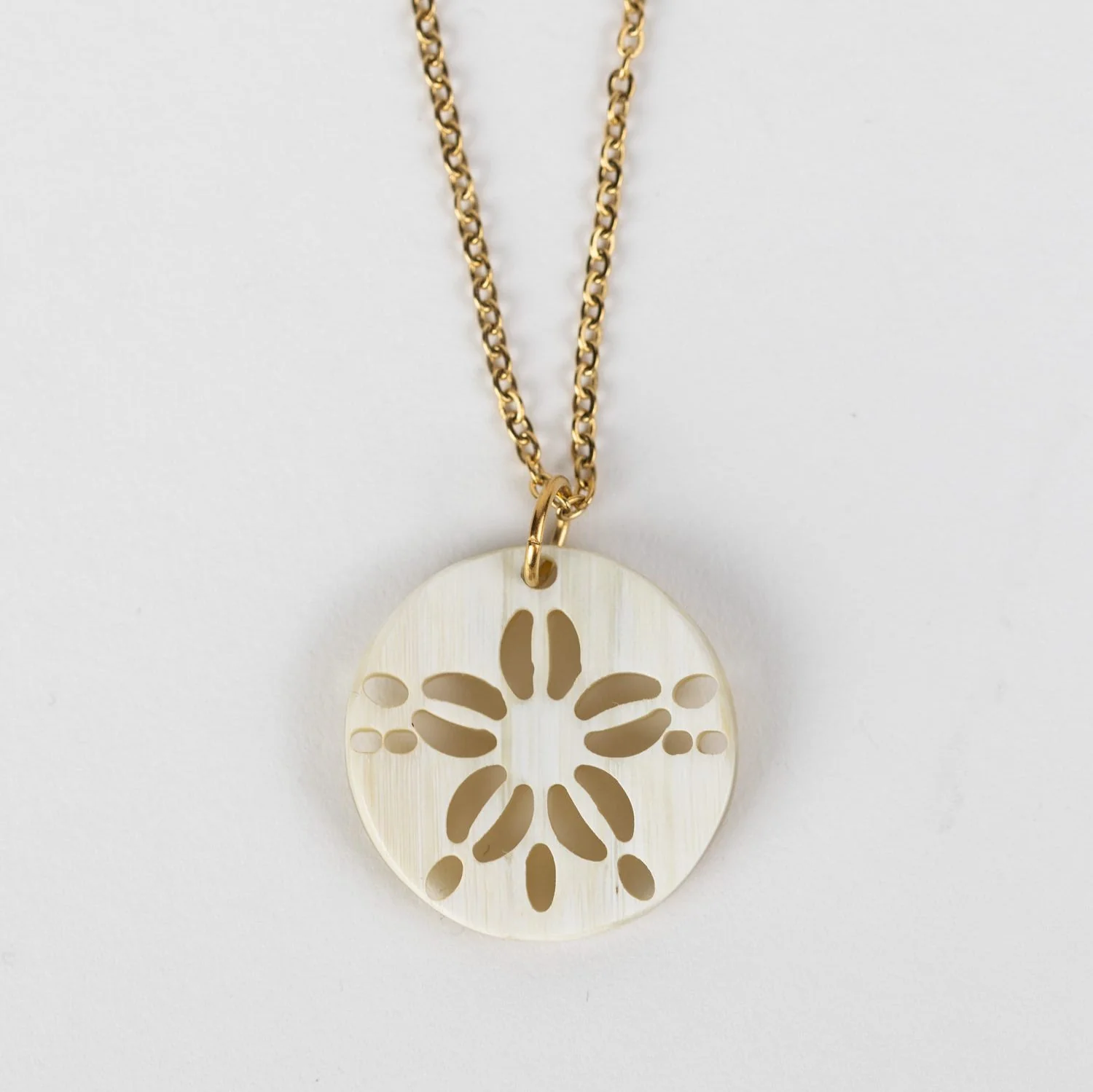 Horn Sand Dollar Pendant Necklace