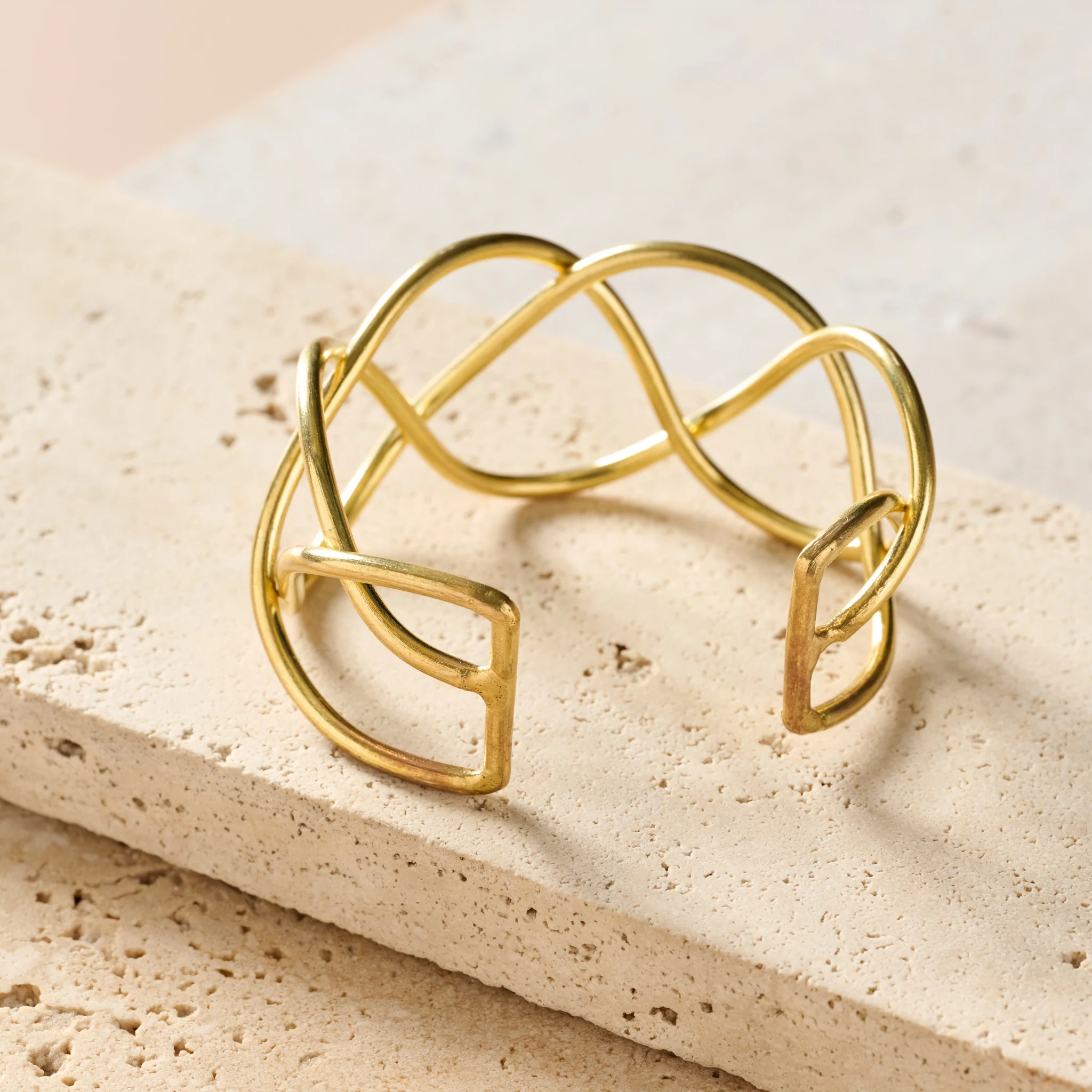 Intertwined Brass Cuff - Image 3