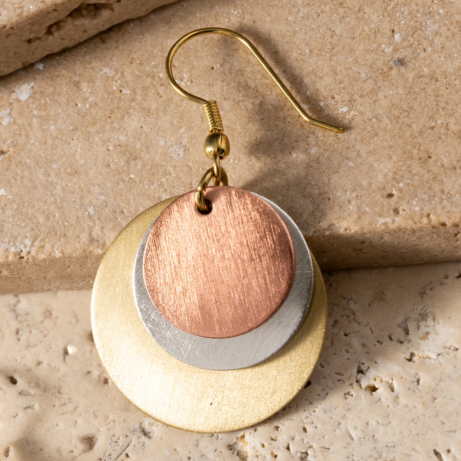 Jharana Layered Disc Earrings - Image 2