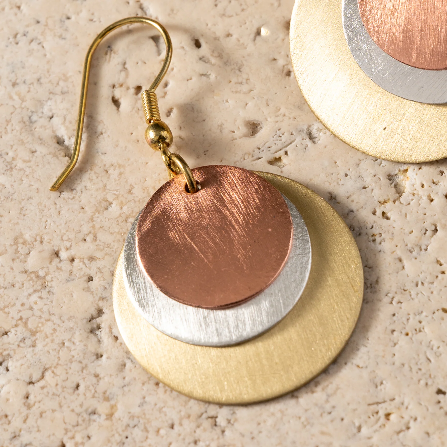 Jharana Layered Disc Earrings - Image 3