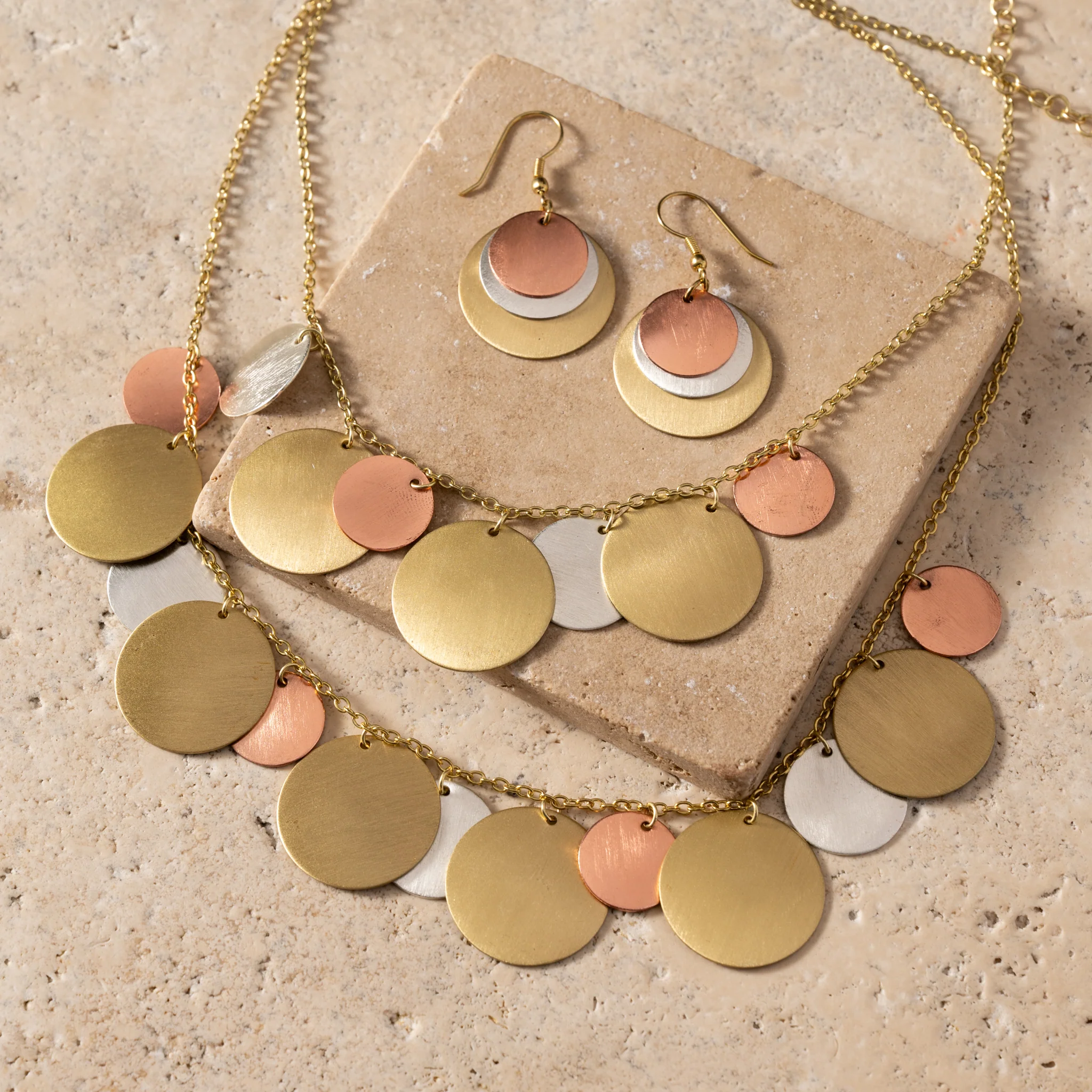 Jharana Layered Disc Necklace - Image 2