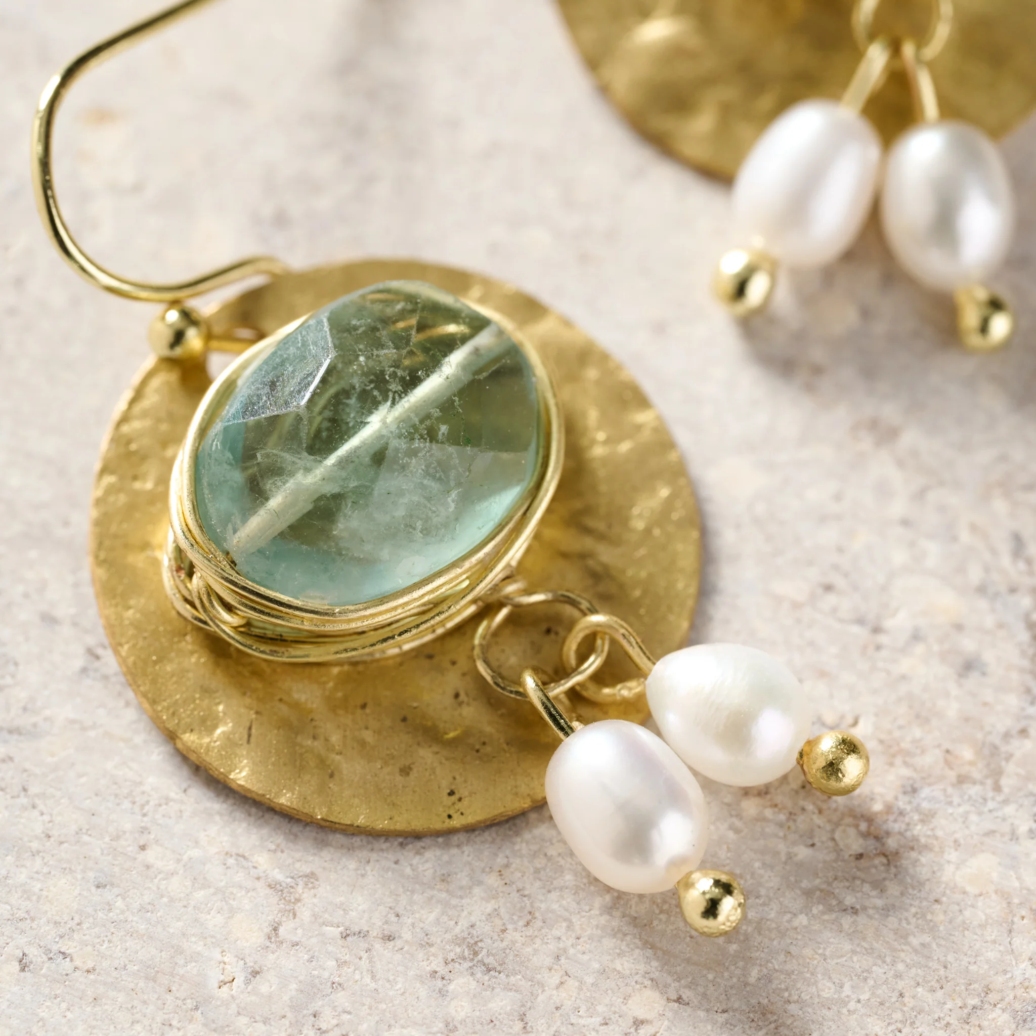 Kabru Brass Drop Earrings - Image 2