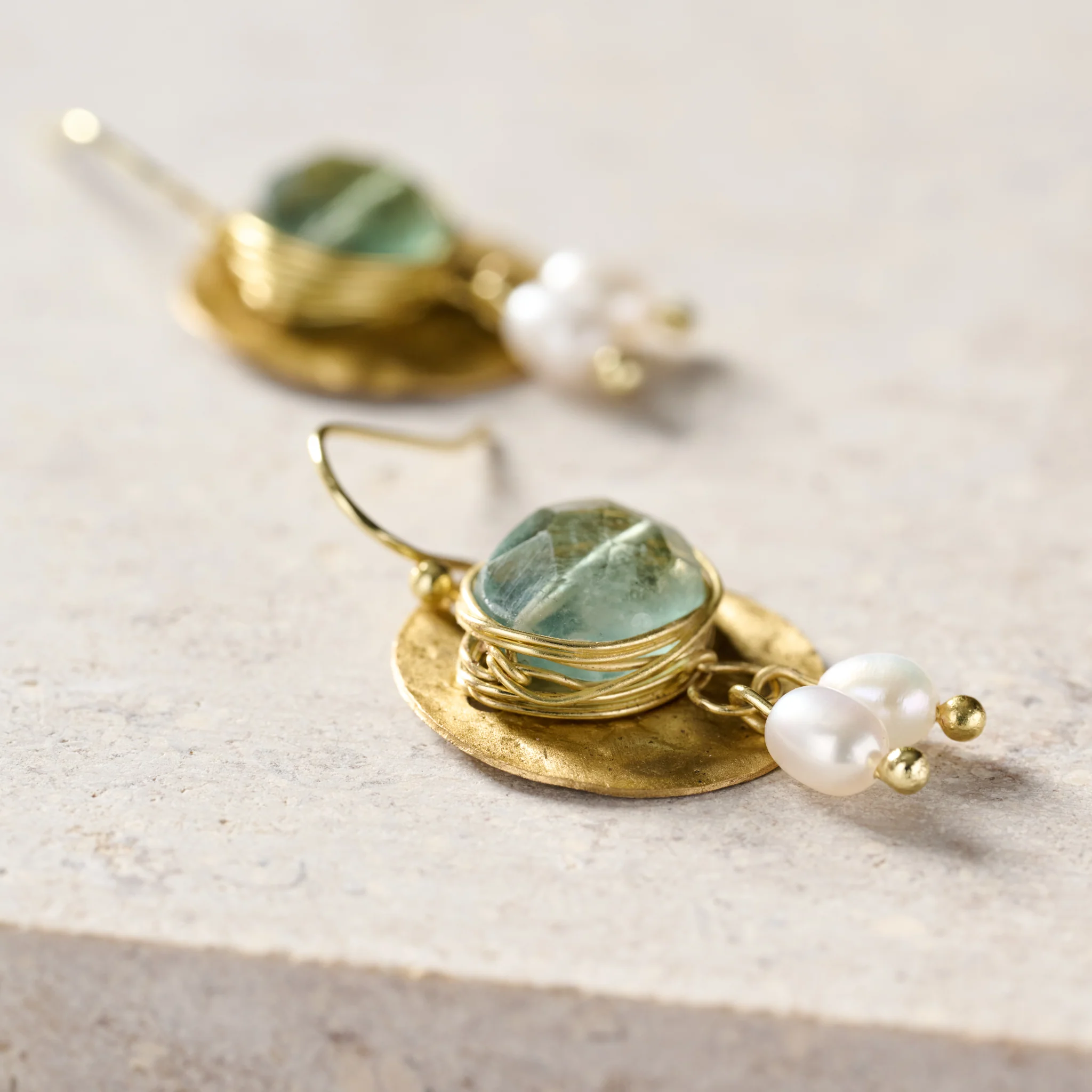 Kabru Brass Drop Earrings - Image 3