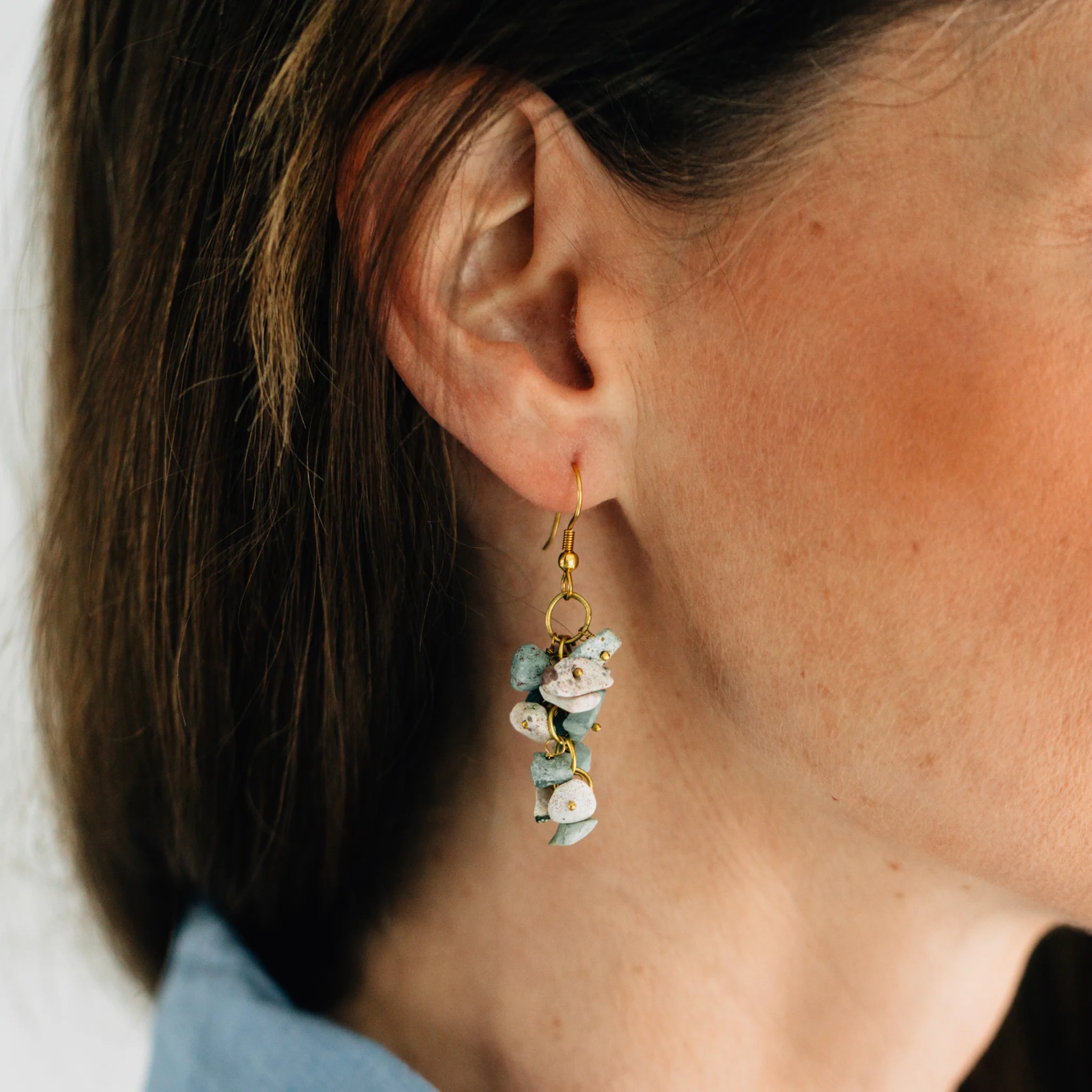 Kali Turquoise Cluster Dangle Earrings