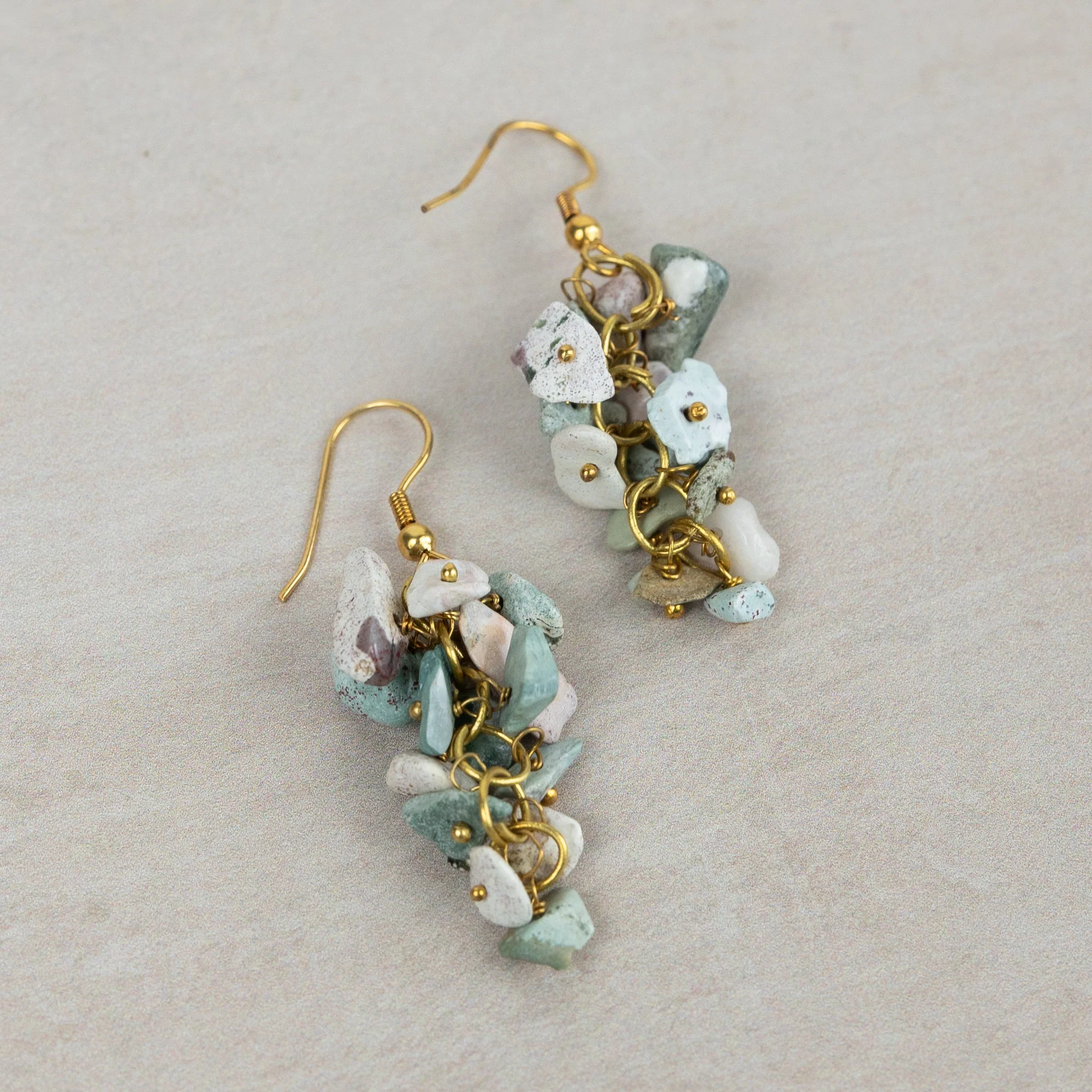 Kali Turquoise Cluster Dangle Earrings - Image 3