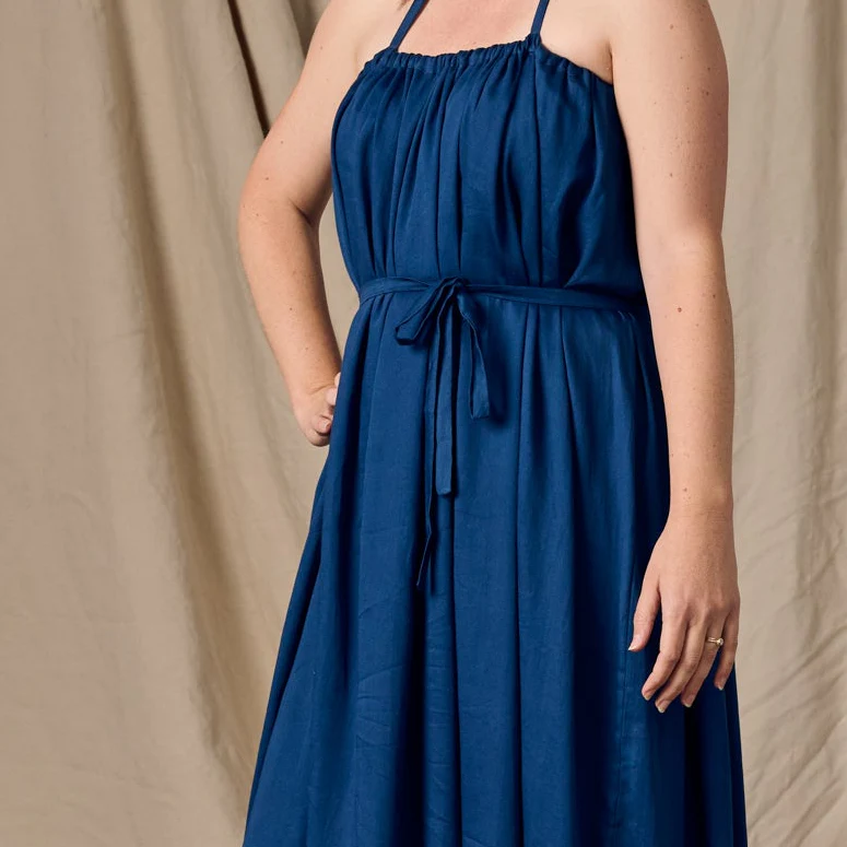 Kanya Blue Cotton Maxi Style Dress - Image 3