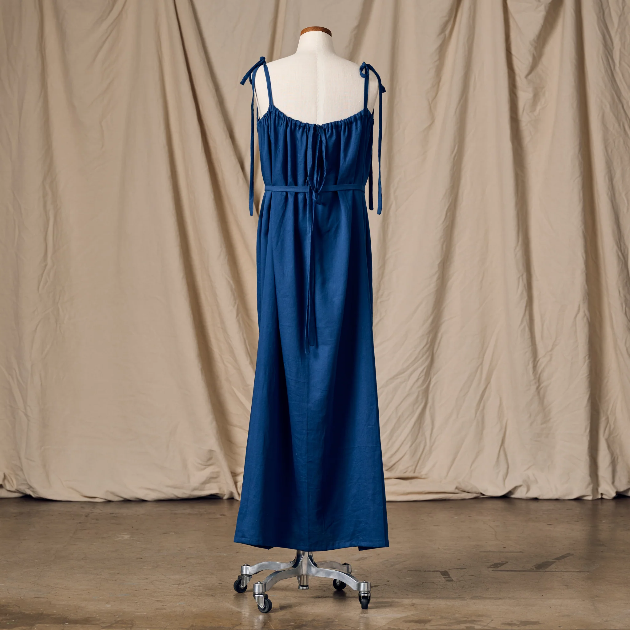 Kanya Blue Cotton Maxi Style Dress - Image 4