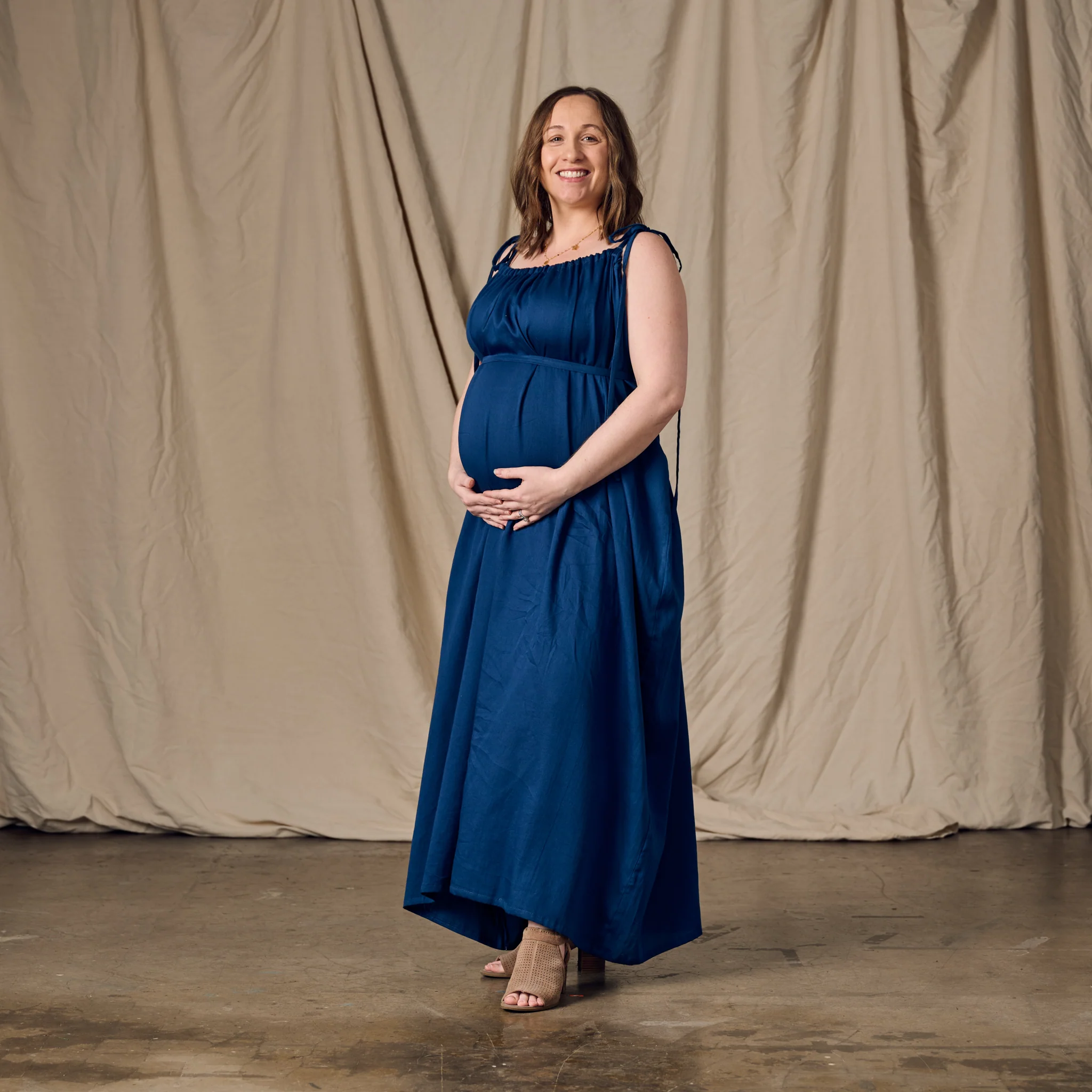 Kanya Blue Cotton Maxi Style Dress - Image 6