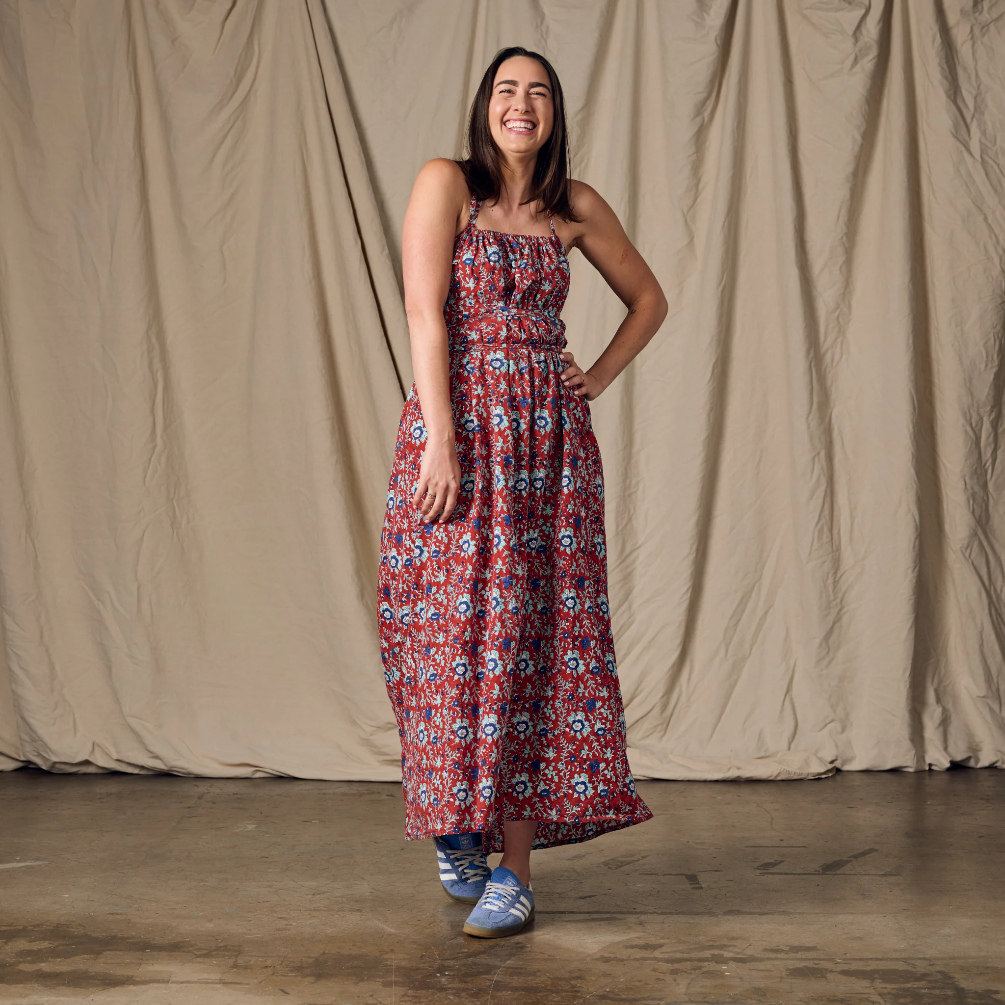 Kanya Floral Cotton Maxi Style Dress - Image 3