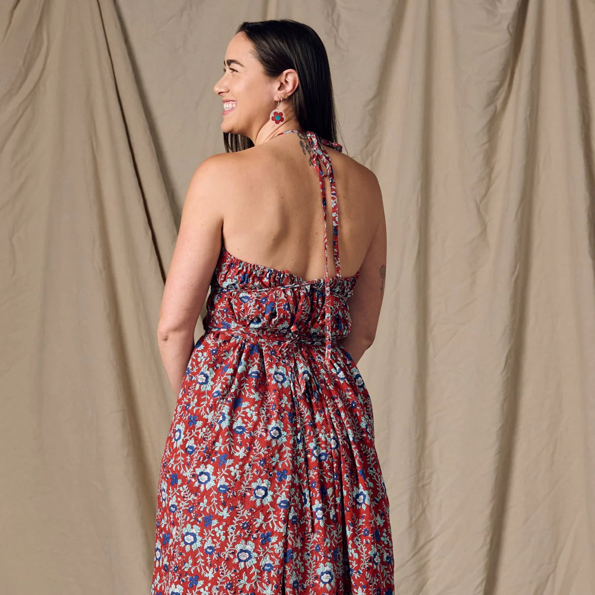 Kanya Floral Cotton Maxi Style Dress - Image 4