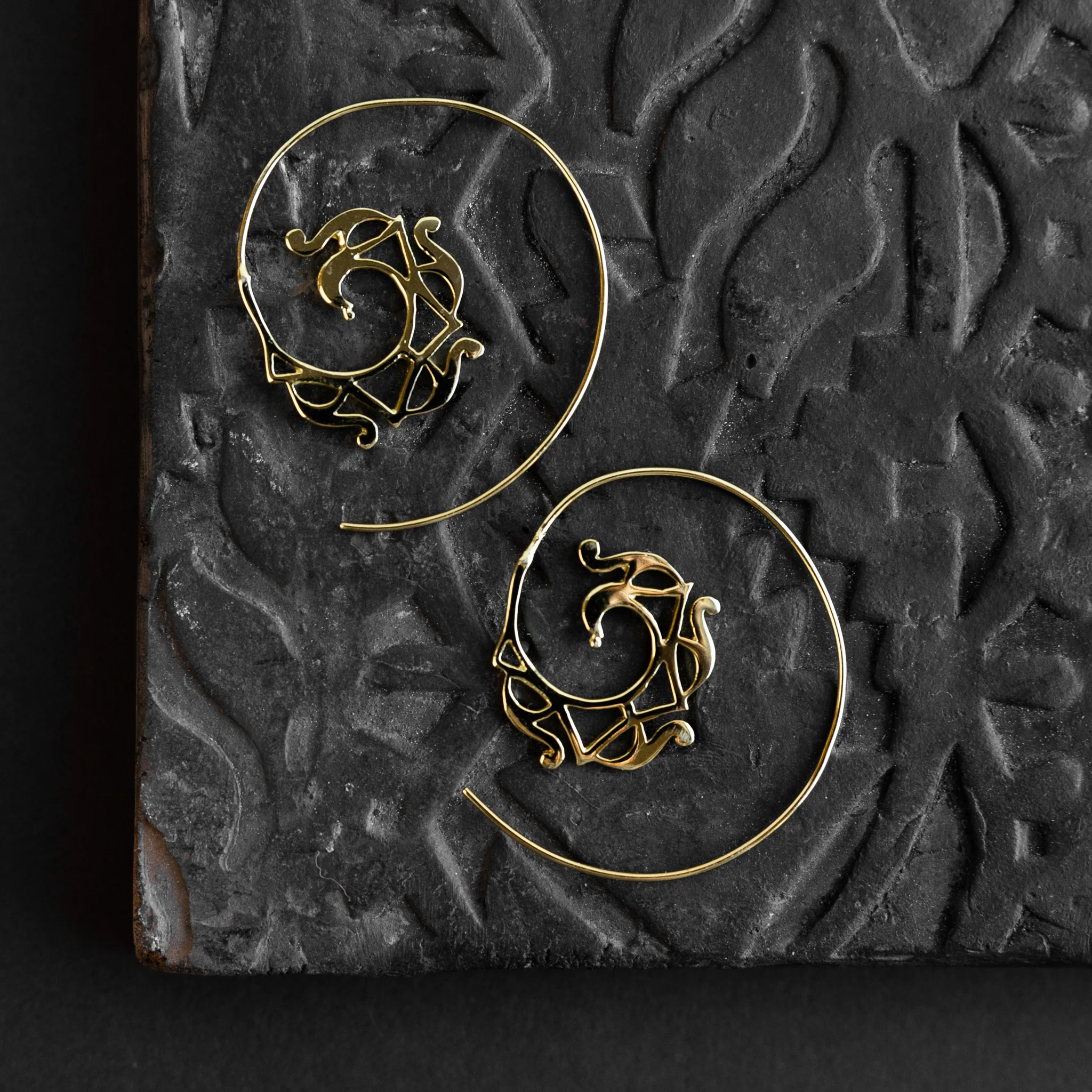 Katani Gold Swirl Hoop Earrings - Image 3