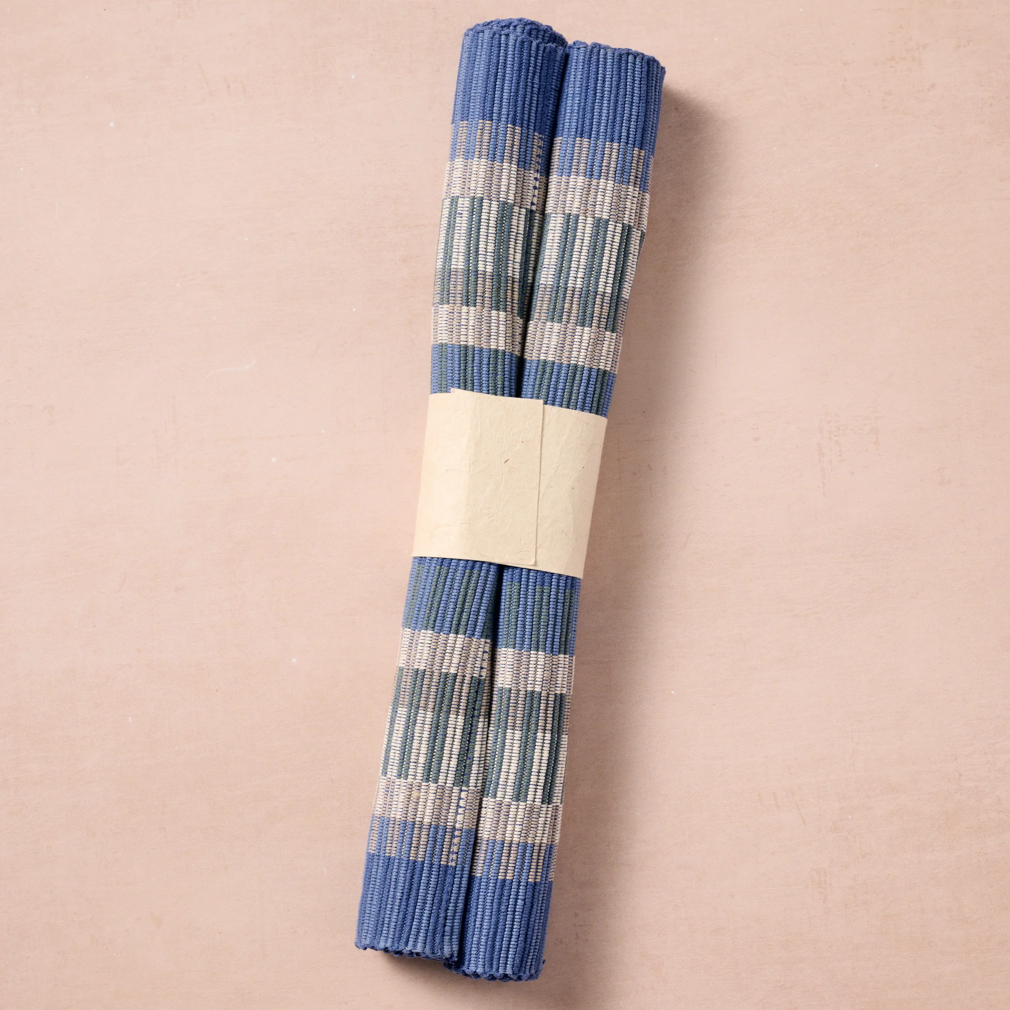 Khana Handloomed Cotton Placemat Set of 2 - Blue - Image 3