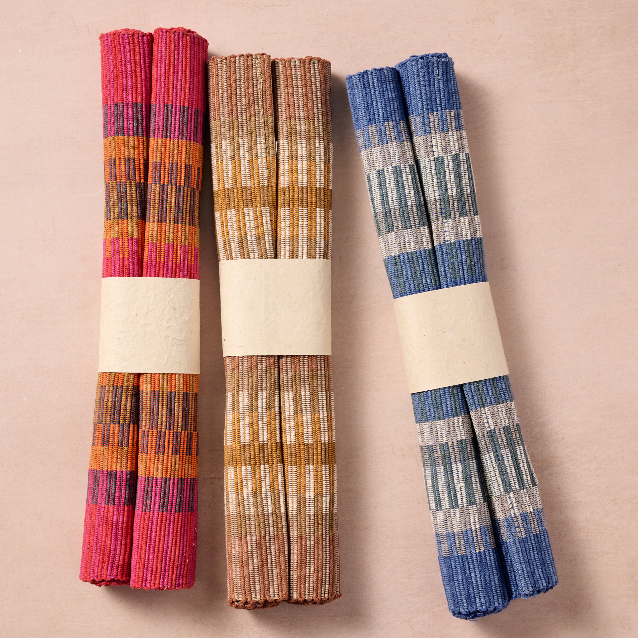 Khana Handloomed Cotton Placemat Set of 2 - Blue - Image 4